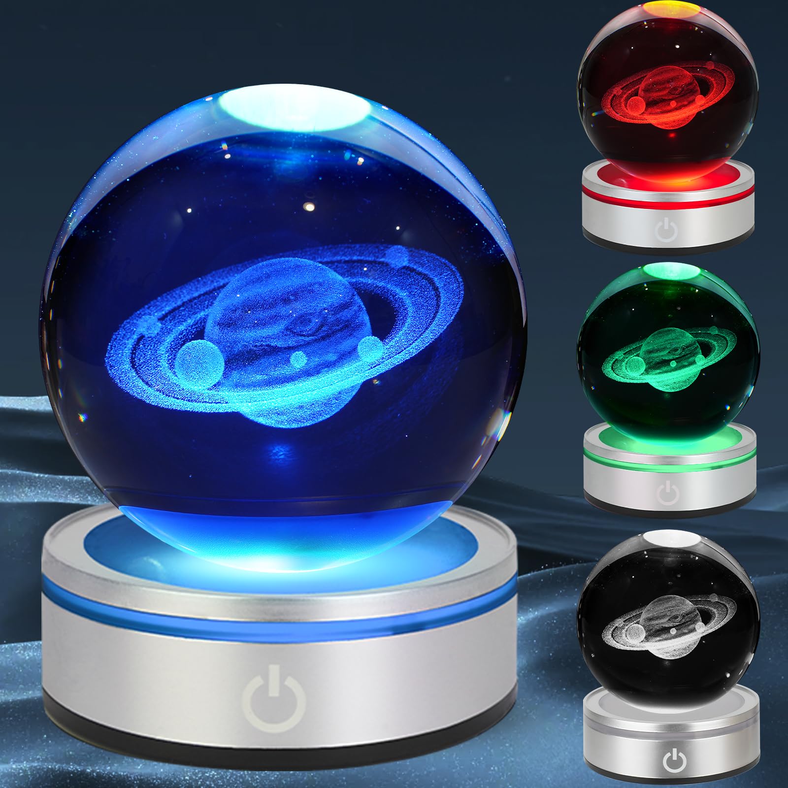 Amazon.com: 3D Saturn Crystal Ball Night Light with LED Colorful