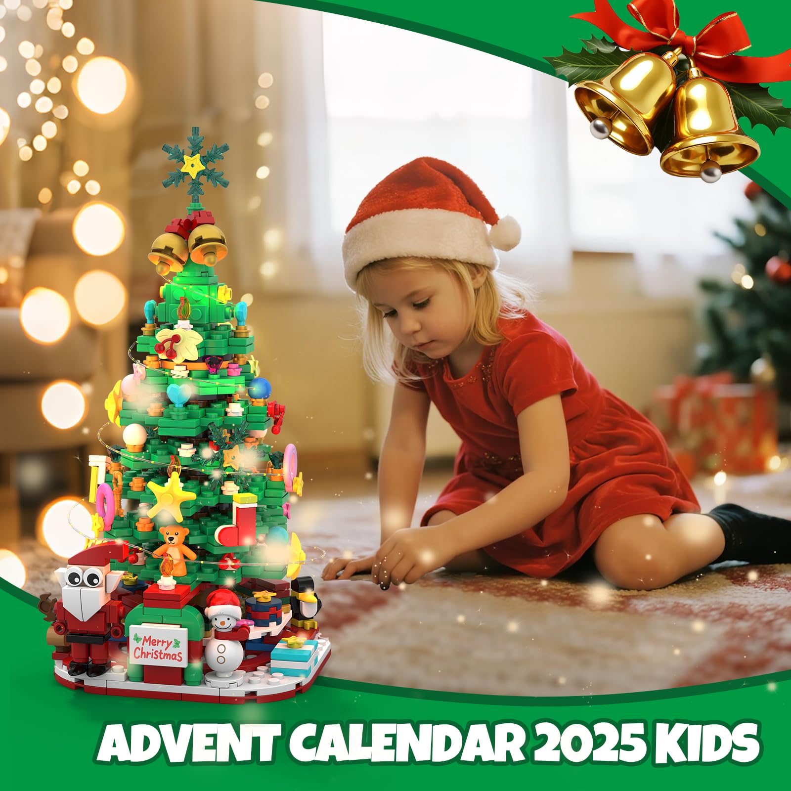 Calendrier De L'Avent 2025 Avec Blocs De Construction - 800+ Pièces - Train De Noël - Pour Enfants Et Adultes