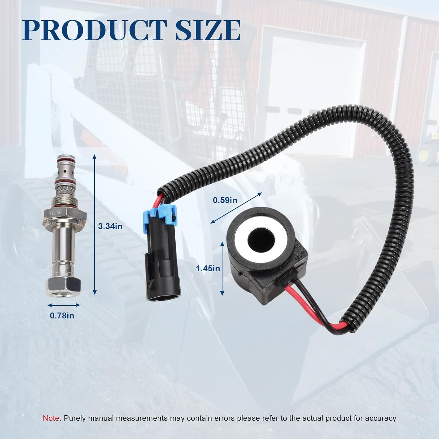 Solenoid Valve Element Compatible with Bobcat S175 S185 S205 S570 653 751 753 T590 T630 T300 T320, Replaces 6667687 6309311 6671025 6675559