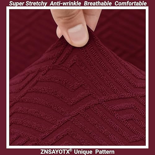 Miniatura 7 de ZNSAYOTX Fundas de futón sin brazos tamaño matrimonial (67-82 pulgadas), fundas de sofá cama de jacquard elásticas, funda de futón a rayas con parte