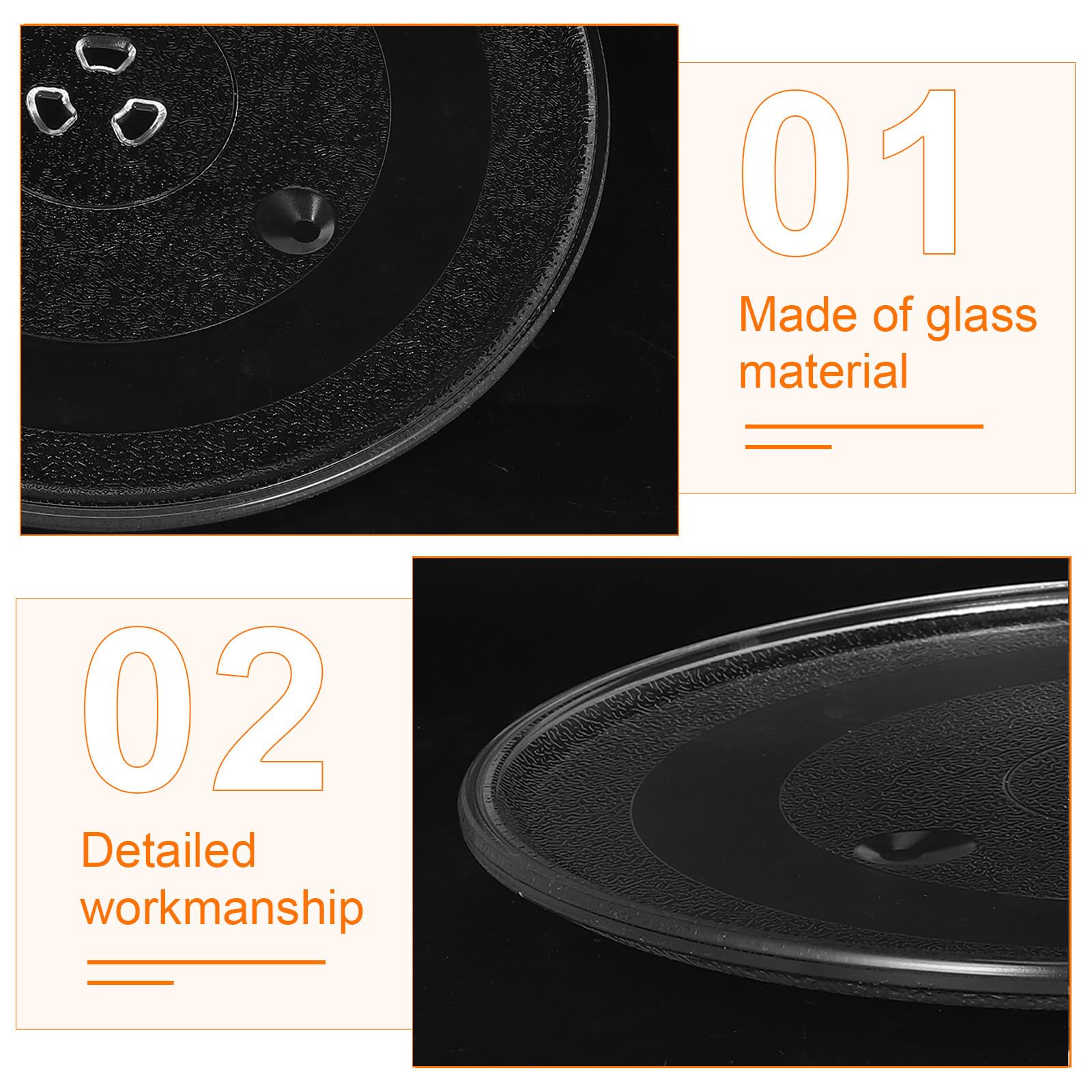 Mikrowellen-Drehteller aus Glas: Dicke, runde Drehteller-Ersatzplatte – Hitzebeständiger für die Mikrowelle – Mikrowellen-Glasschale 27 cm Außendurchmesser
