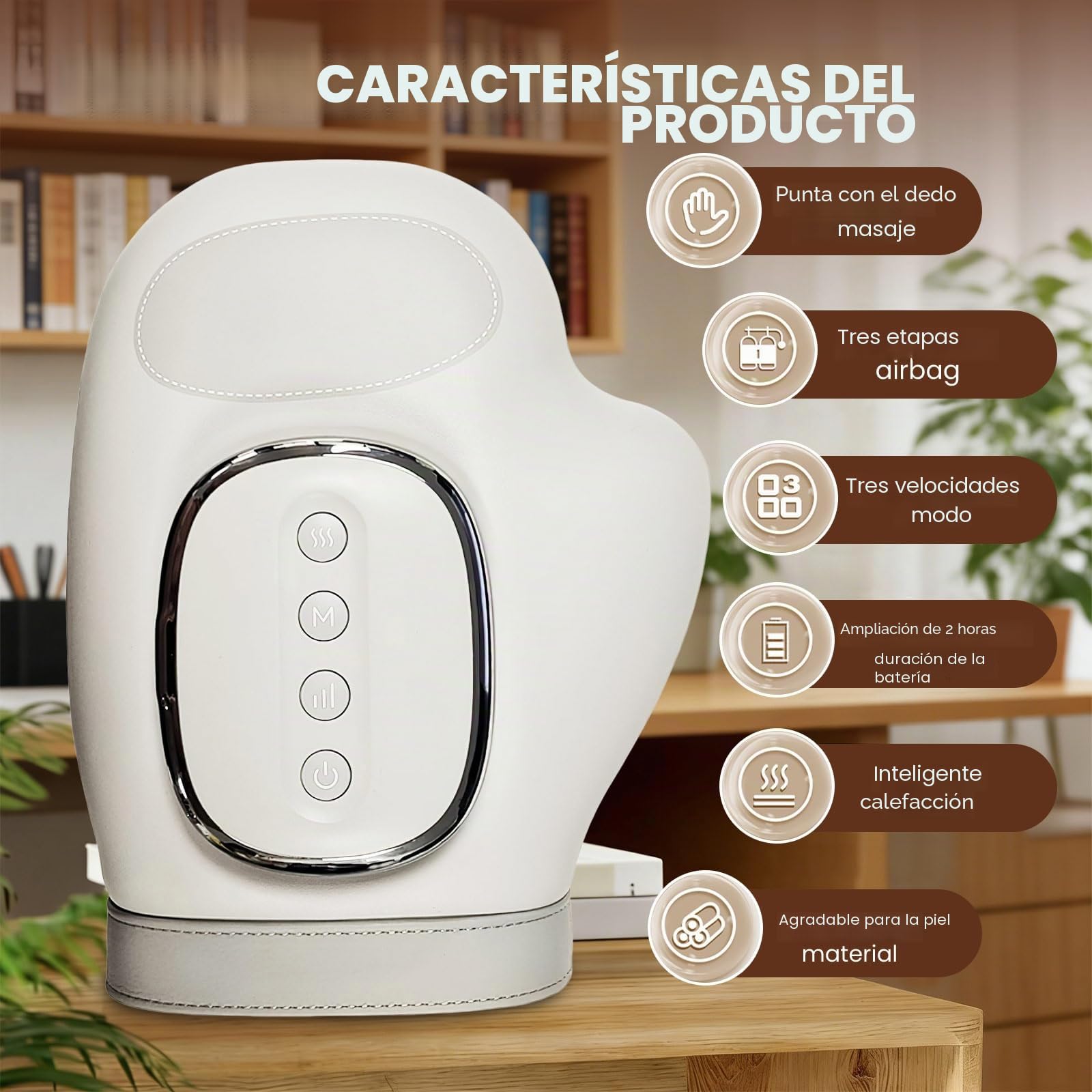 Masajeador de mano con compresión y calentamiento, masajeador de mano inalámbrico USB, 3 modos de masaje, masajeador de mano, para aliviar la artritis, enfermedades de las manos, regalos para