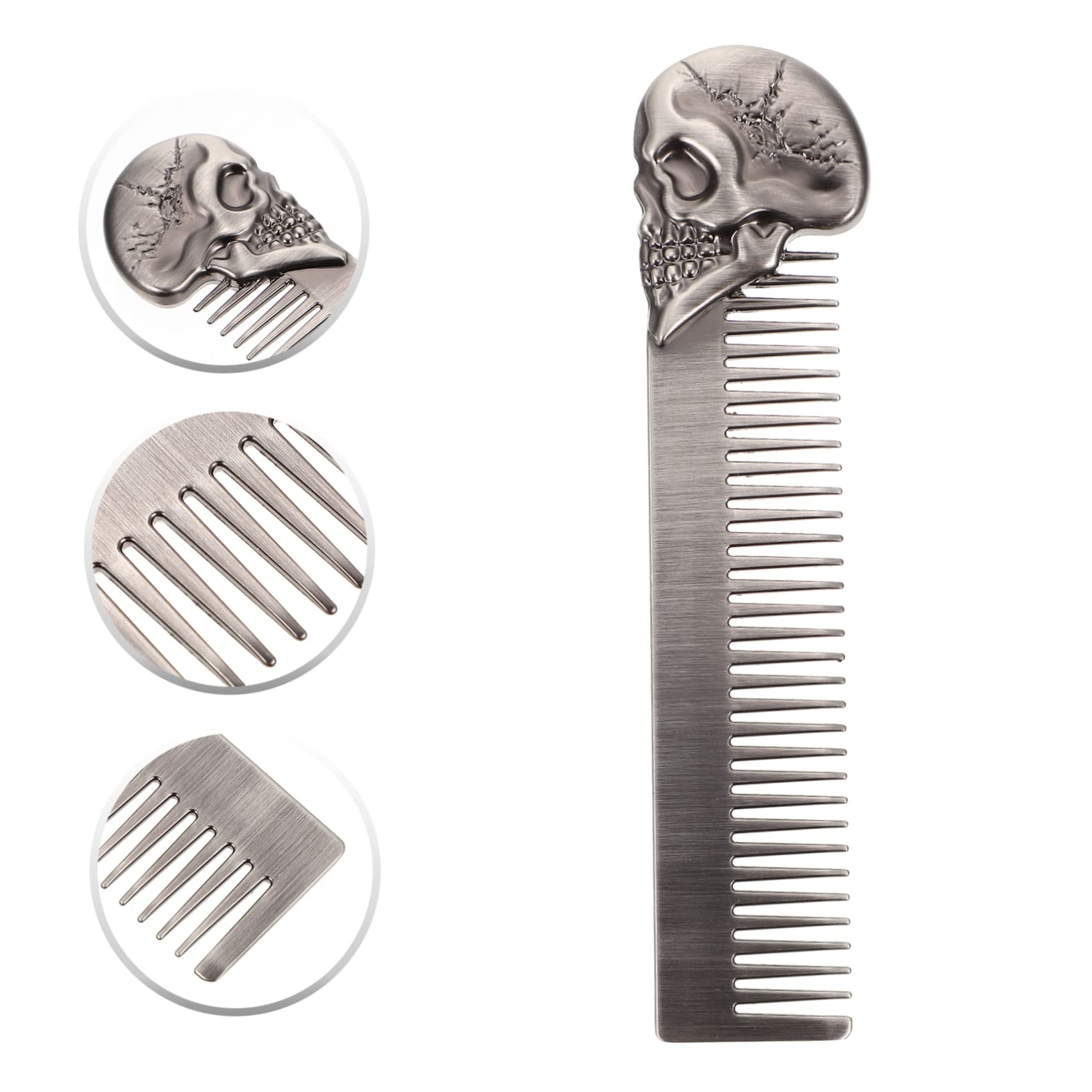 Mikinona 3 Pettini Per Barba Da Uomo Tascabili E Pieghevoli Stile Teschio Design Retrò Leggeri E Portatili Per Viaggi E Uso Domestico