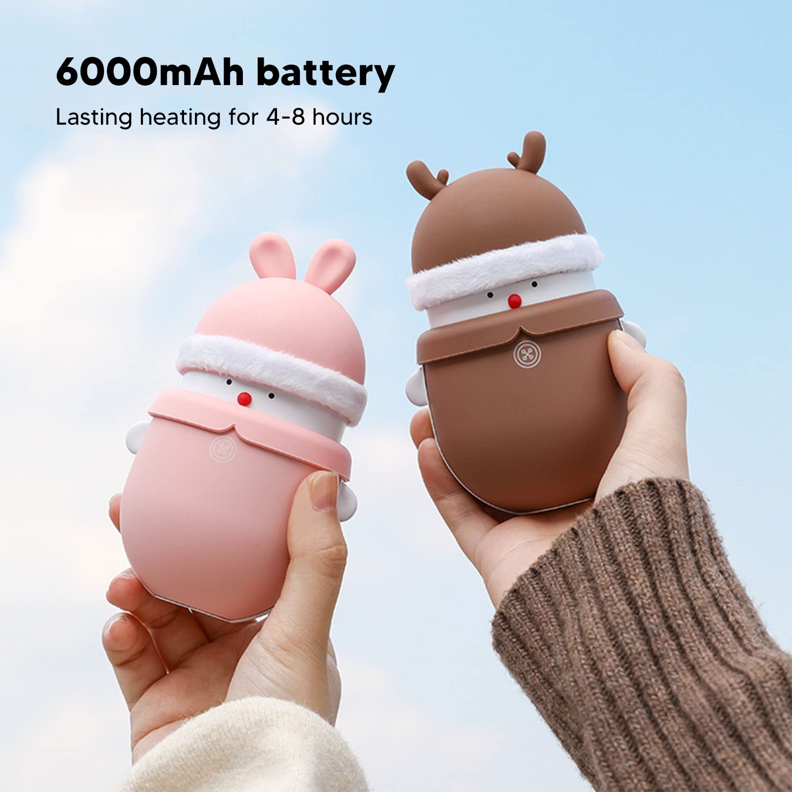 Scaldamani 2 in 1 Power Bank Ricaricabile Tramite USB, Temperatura Regolabile per Regalo per i Pendolari Invernali