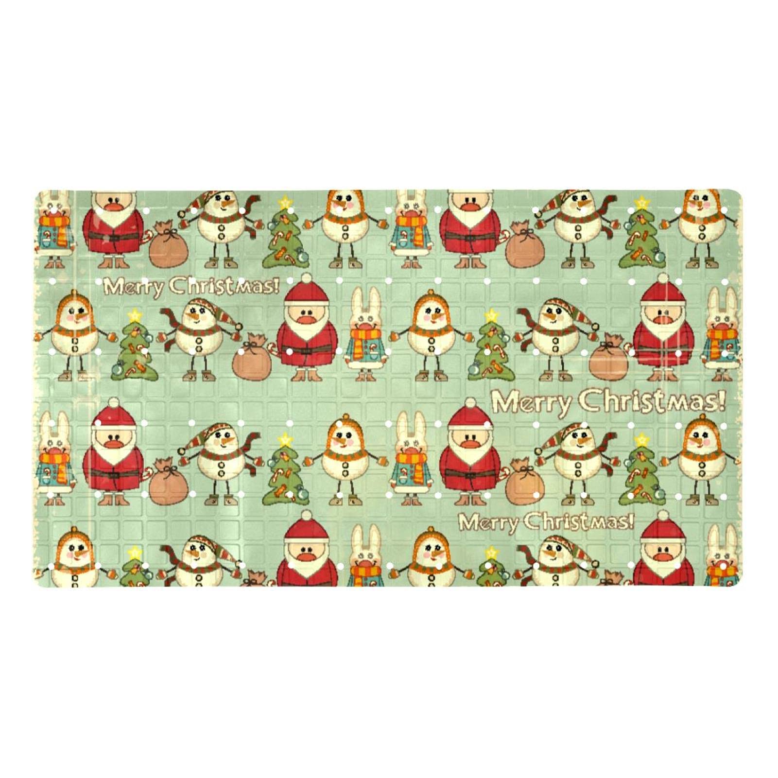 Alfombrilla de ducha Feliz Navidad evita caídas en bañeras resbaladizas con ventosas