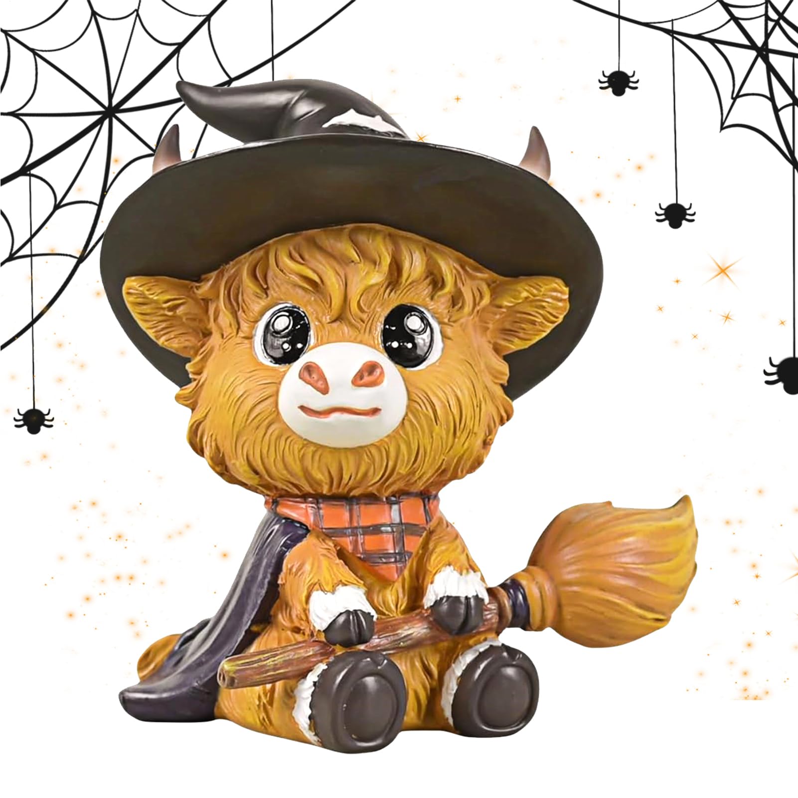Figurine vache résine décorative Highland pour décoration intérieure et Halloween