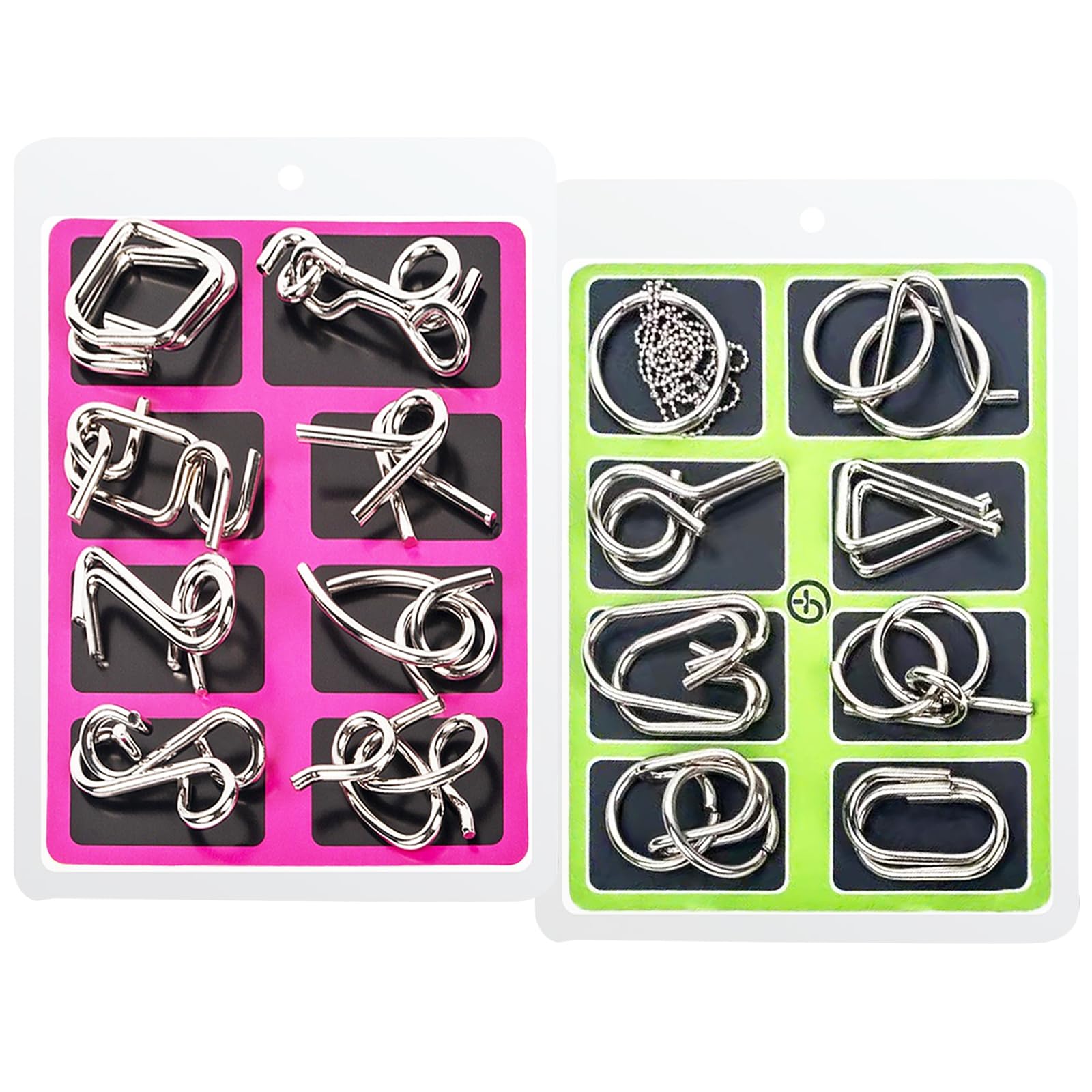Set de 24 Casse-Tête Métallique 3D - Jeu Patience & Test IQ - Cadeau