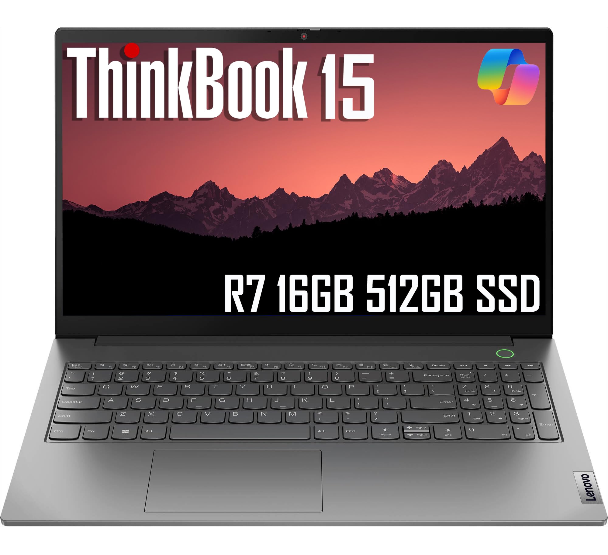 Lenovo ThinkBook 15 Business Laptop (15.6" FHD Anti-Glare, 16GB RAM, 512GB SSD, AMD Ryzen 7 5825U (> Intel i7-1165G7)), FHD Webcam w/Shutter, Military Grade, Fingerprint, Ethernet, Win 11 Pro, Grey