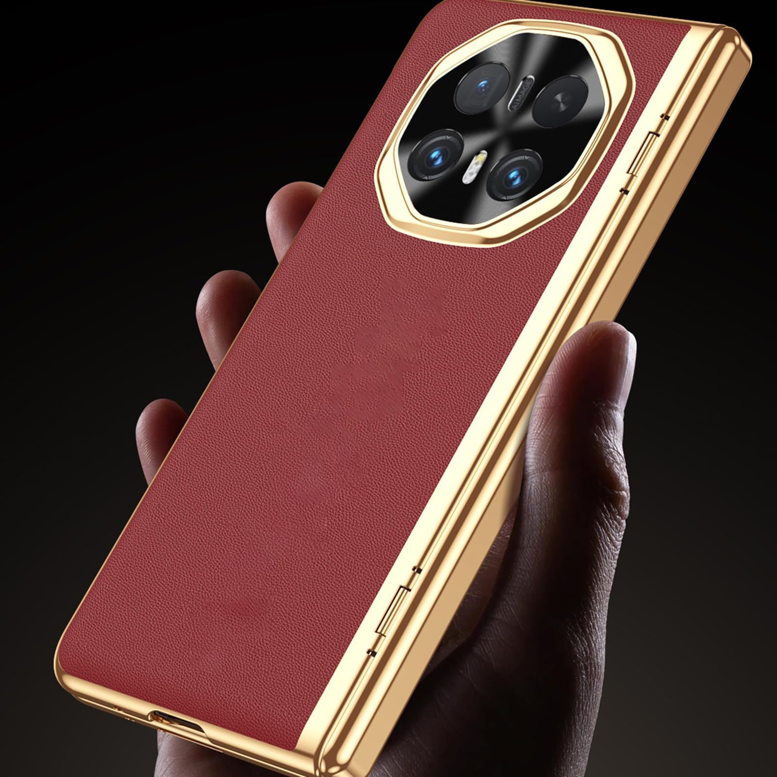 Etui do Huawei Honor Magic V6, osłona elektryczna, etui ze skórzaną ochroną wyświetlacza, odporne na zarysowania (brązowe)