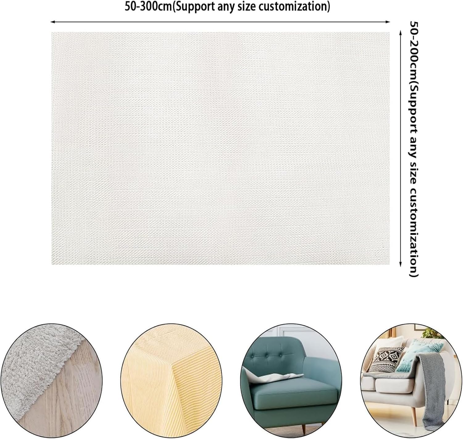 Base Antideslizante For Alfombra, Alfombrilla De 180x200 Cm For, Tope Cortable PVC(300 x 200 cm)