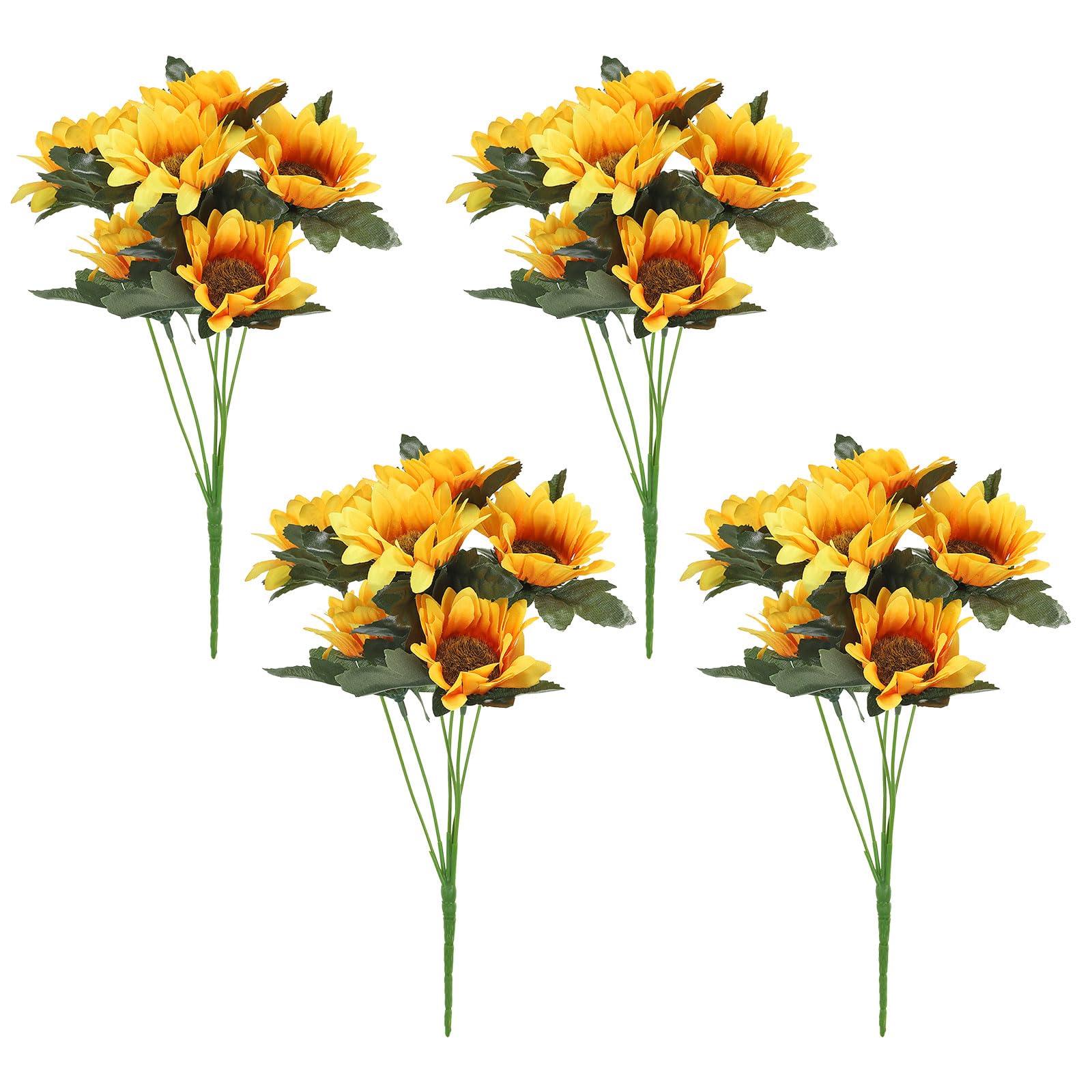 PATIKIL 6 Heads Artificial Silk Sunflowers with Stems