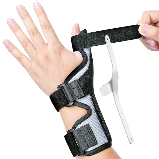 Thumb Splint Brace Spica, Trigger Thumb Splint Left & Right Hand, Thumb and Wrist Support, for Knuckle Pain Relief, De Quervains Tenosynovitis Tendonitis, Sprains, for Woman and Man - S/M