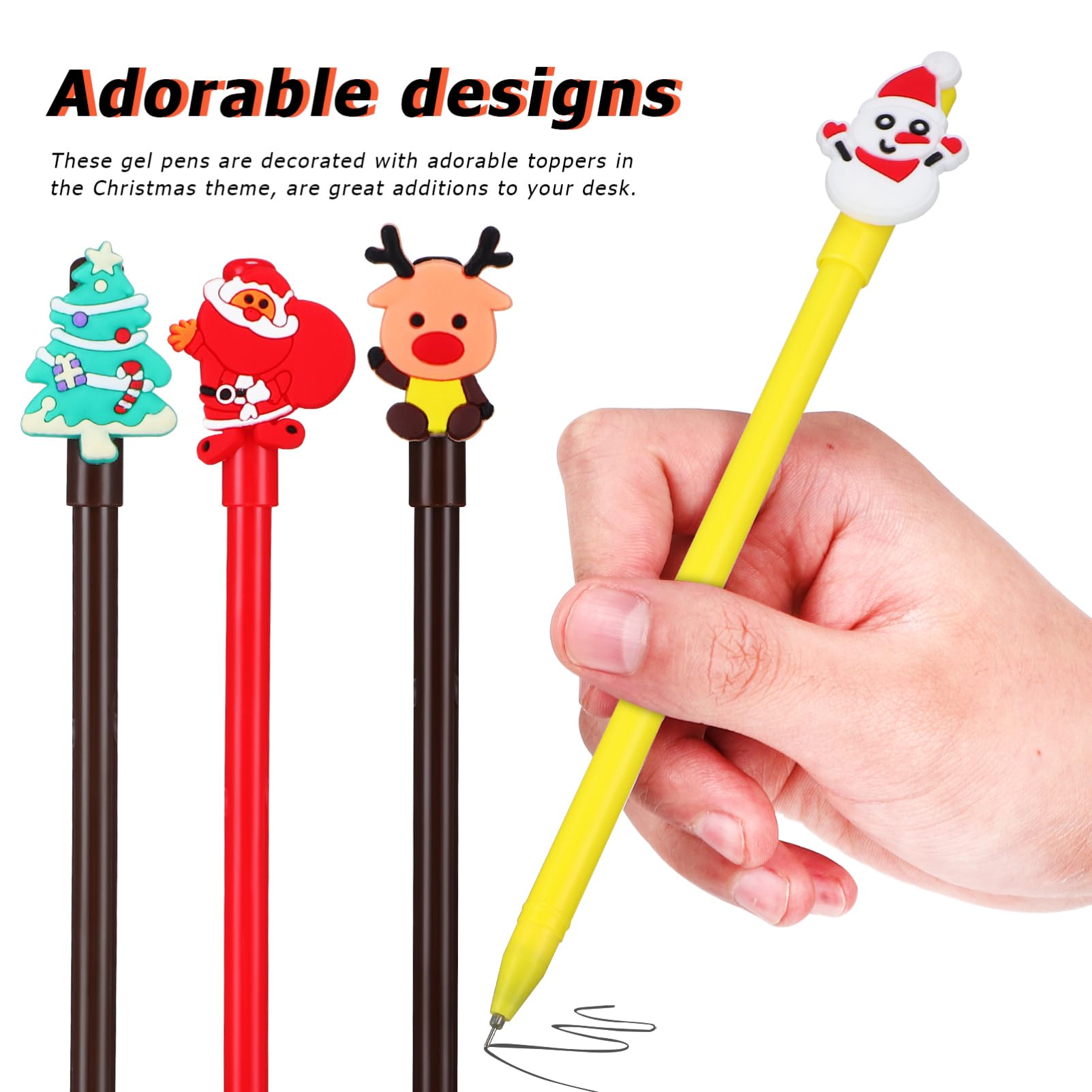 NUOBESTY 5 Set Tavolo Dell'albero Di Natale Penna Albero Di Natale Artificiale Cancelleria Per Le Vacanze Recinti Di Renne Penne A Inchiostro Gel Per Cartoni Animati Plastica Pezzi * 5