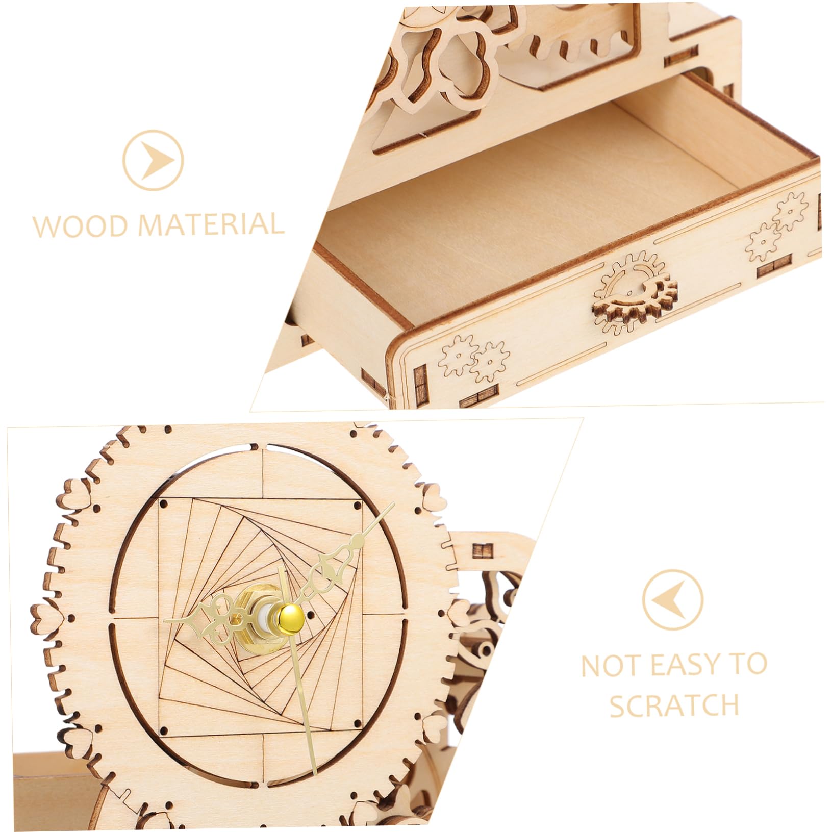 Caja de Música de Madera a Cuerda DIY, Puzzle 3D, 1 Juego