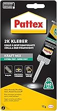 Pattex Kraft-Mix Extremely Strong Epoxy Resin Glue with High Final Strength Modelling Clay for Almost Any Material Transparent Clay 1 x 12 g