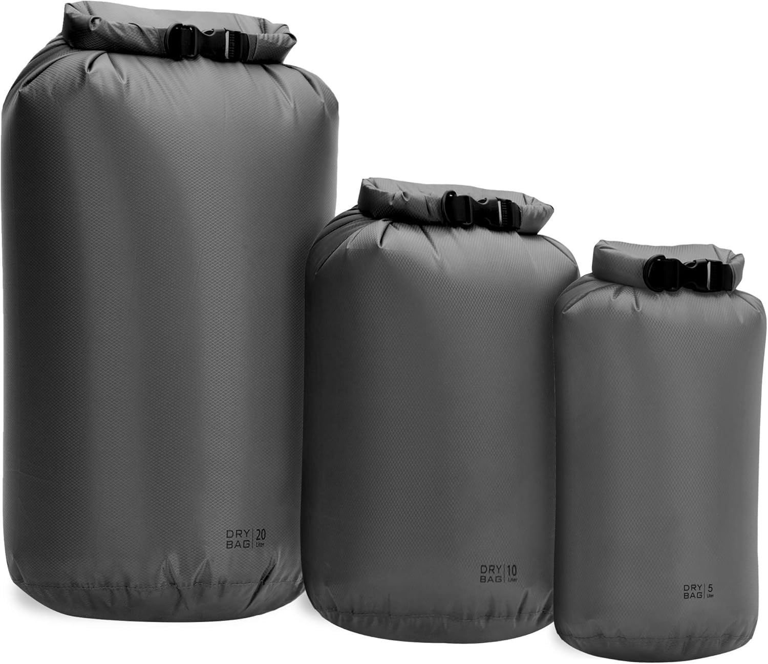 Ceciliec 3 Pack Waterproof Dry Bag, 5L/10L/20L Waterproof Bags for Outdoor Activities and Water Sports, Camping, Boating, Kayaking, Fishing, Lightweight & Airtight