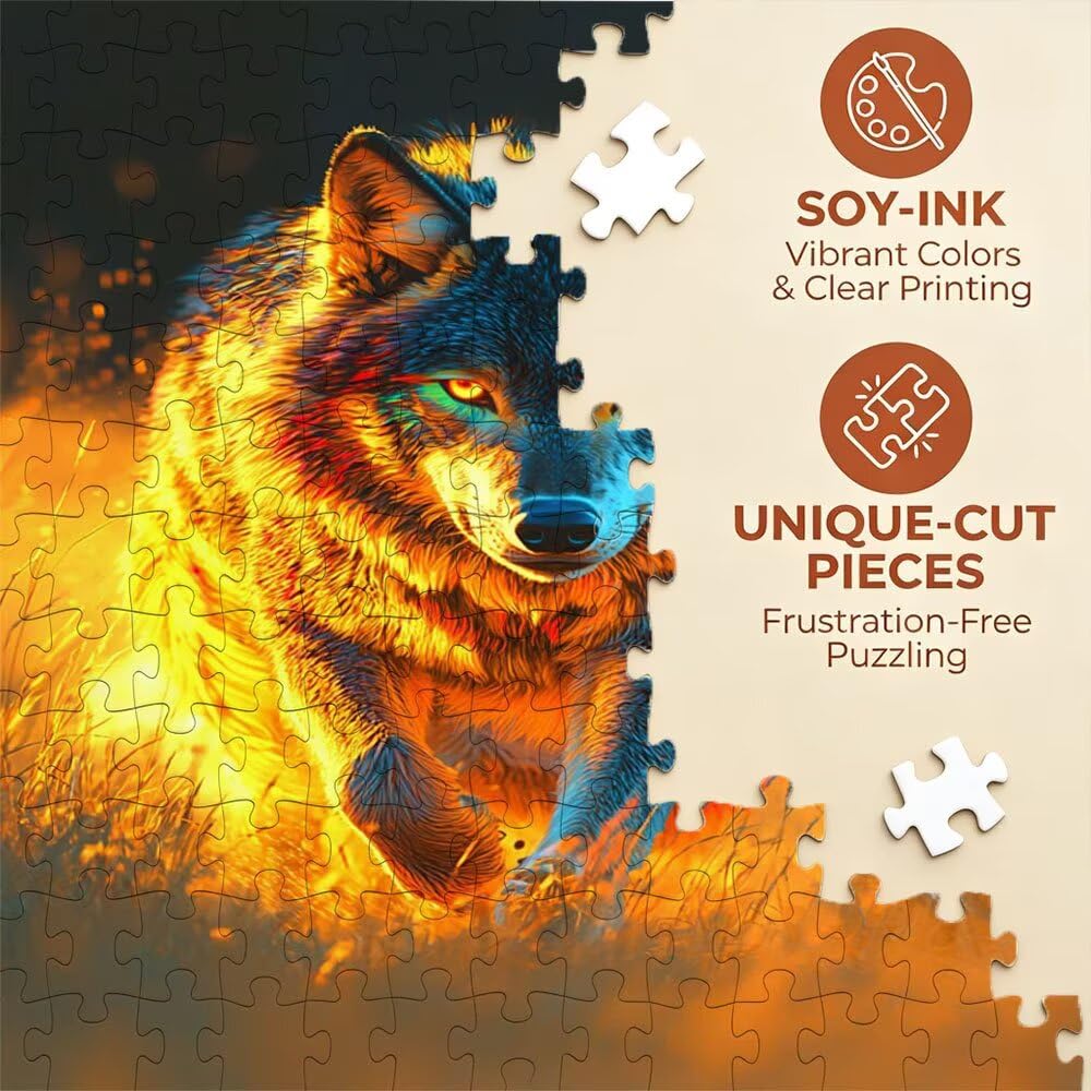 Wolf Wiese Puzzle 2000 Teile, Klassische Puzzles, Geschicklichkeitsspiel Puzzle für Erwachsene, Puzzlespiele für Die Ganze Familie, Mit Schöner Verpackung, Dekoration Puzzles DX0YL3-544