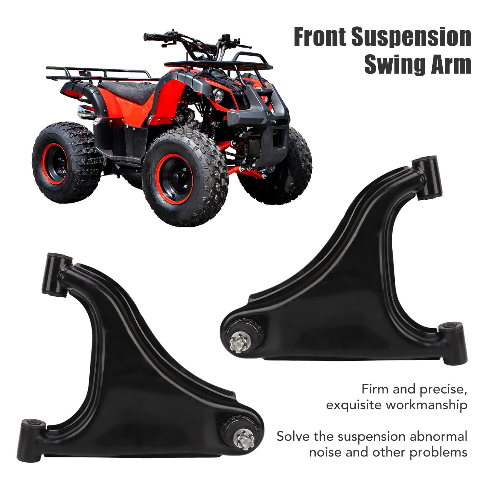 Repuestos Atv Utv 1 par 310Mm Suspensión Delantera Brazo Oscilante Negro Fuerte Resistencia Ajuste para Diy Go Kart Atv Quad Bike