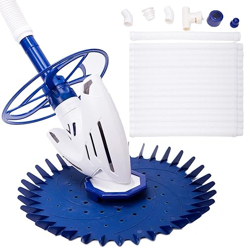 YSMJ Limpiador automático de piscina mejorado, aspiradora de piscina para piscina sobre el suelo, potente barredora de piscina de succión con 16