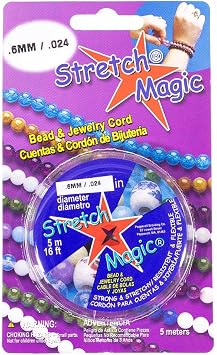 0.6mm Diameter Stretch Magic Crafting Cord White, 5 Meters