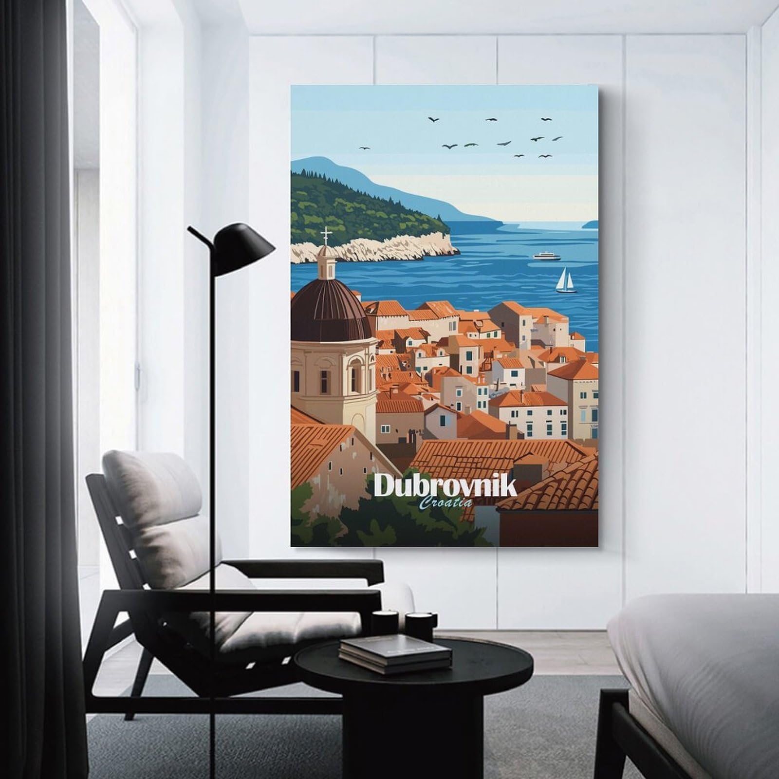 Junmoney Room Decor Wall Art Dubrovnik Croatia Travel Poster, 08x12inch(20x30cm), for Lounge Decor, Bedroom Walls Or Flats, Canvas Styling for A Polished Room Look
