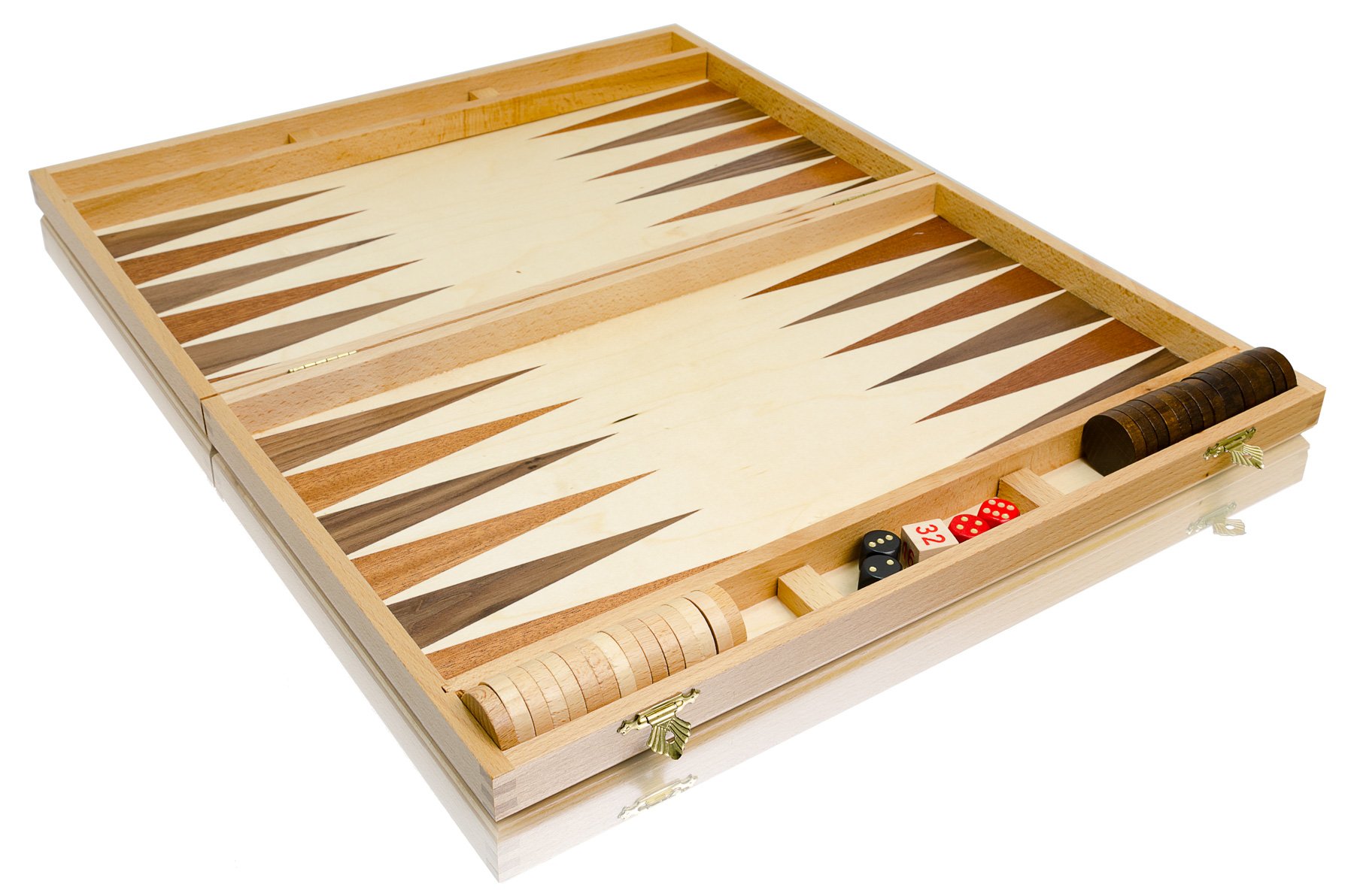 Cassetta Backgammon Legno da Viaggio 40 x 50 cm - Intarsiato Gioco da Tavolo di Faggio