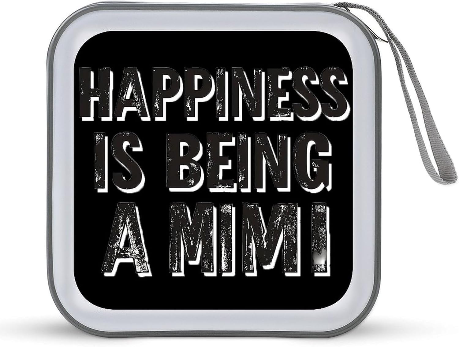Happiness Is Being A Mimi CD Case DVD Storage Holder Binder 40 Capacity | protective,hard case,protable loop,travel car use,zippered closure