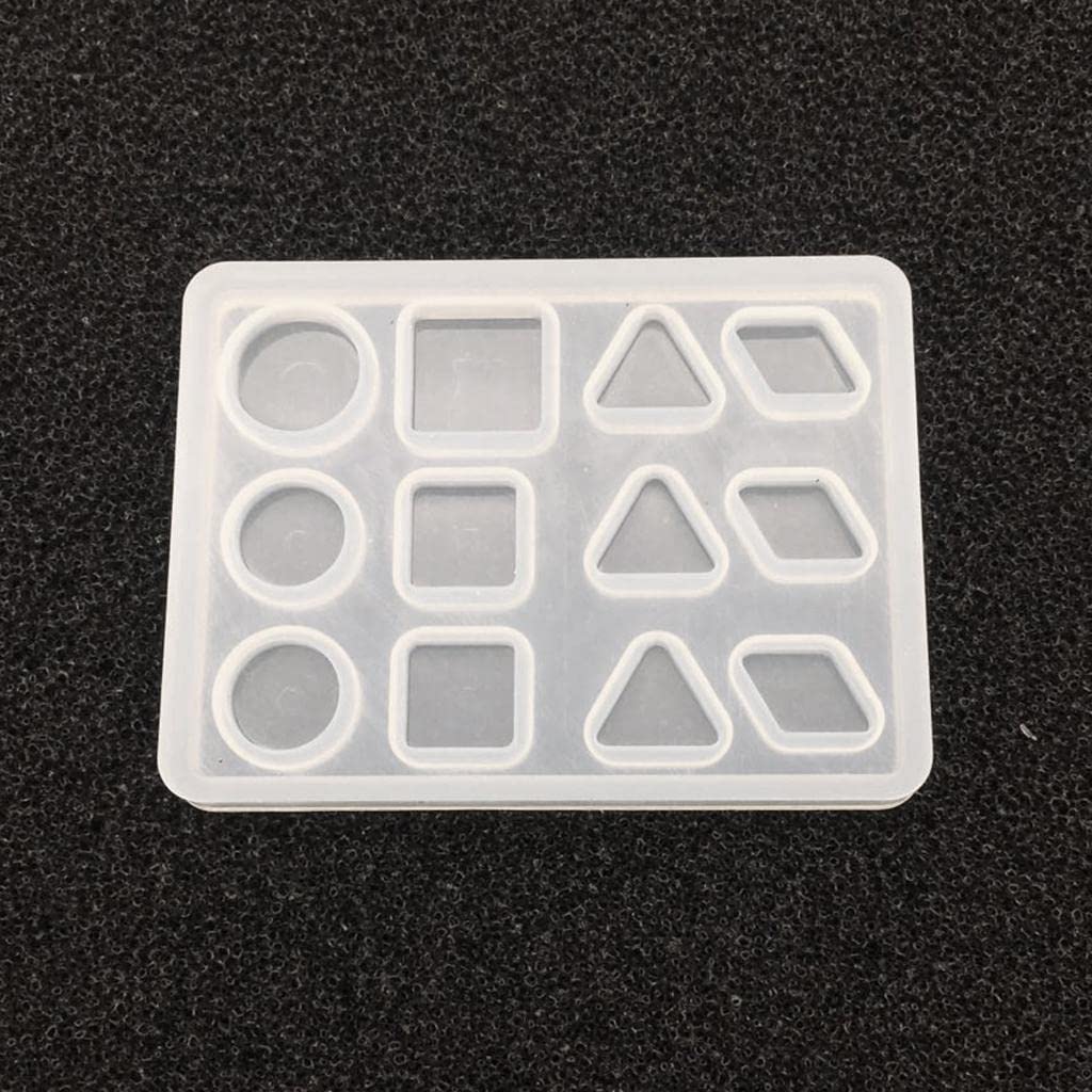 Jewelry Making Silicone Mold Mould (Round, Square, Triangle,Rhombus Shapes), for Polymer Clay, Crafting, Resin Epoxy, Pendant Earrings Necklace Making, Resin Craft-image-47