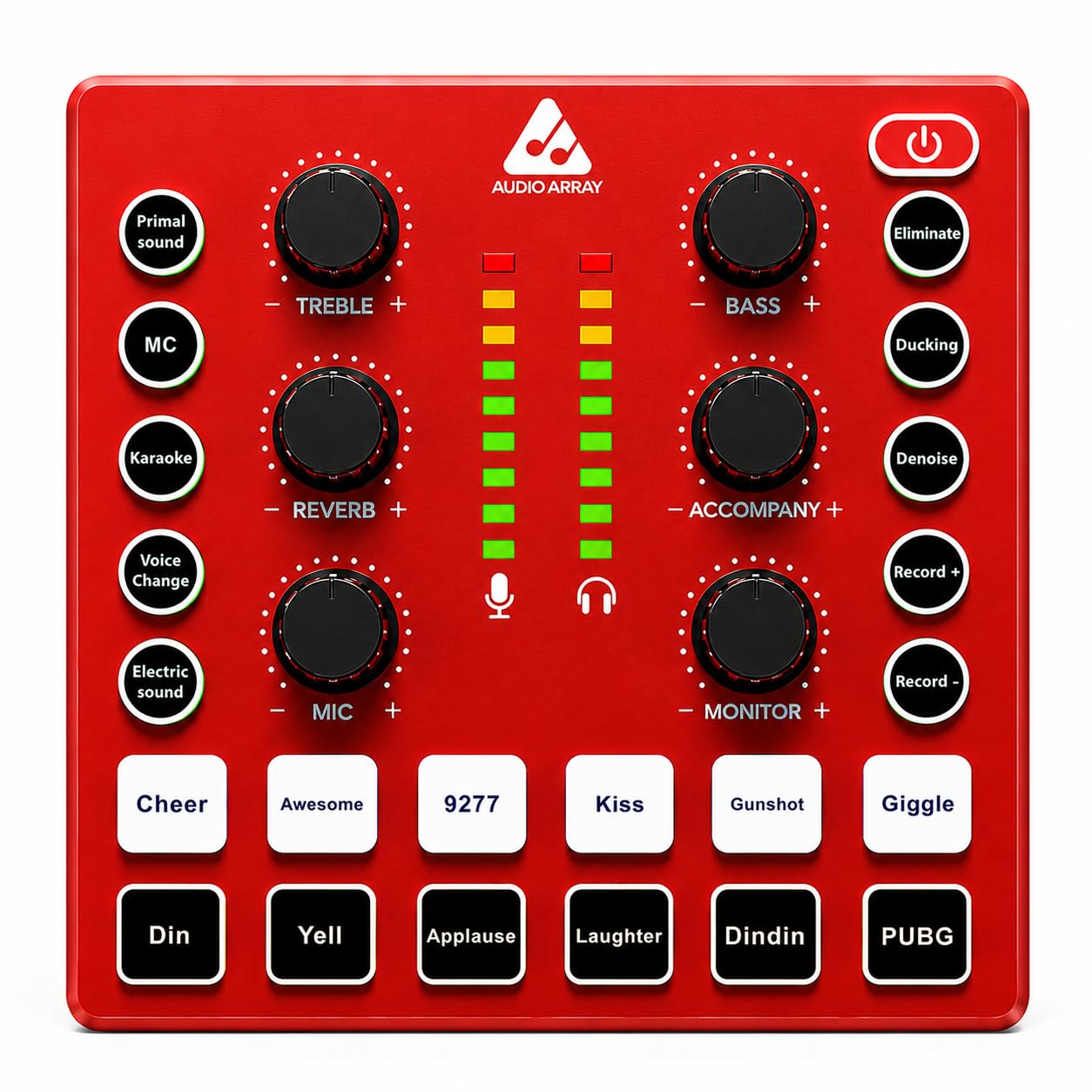 Audio Array AI-11 USB Bluetooth Soundcard, Mixer, Audio Interface | 2 Condenser Mic inputs, 2 smartphone & PC/Mac Outputs | Voice Changer, built in effects, | Streaming, Podcasting, Gaming, Singing-image-1