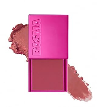 BASMA Beauty Cream Blush for Cheeks, Buildable Non-Sticky Cream Blush Makeup, Long-Lasting Cheek and Lip Tint with Vitamin E, Aloe Vera & Rosemary Extract, Gluten-Free Vegan Mauve
