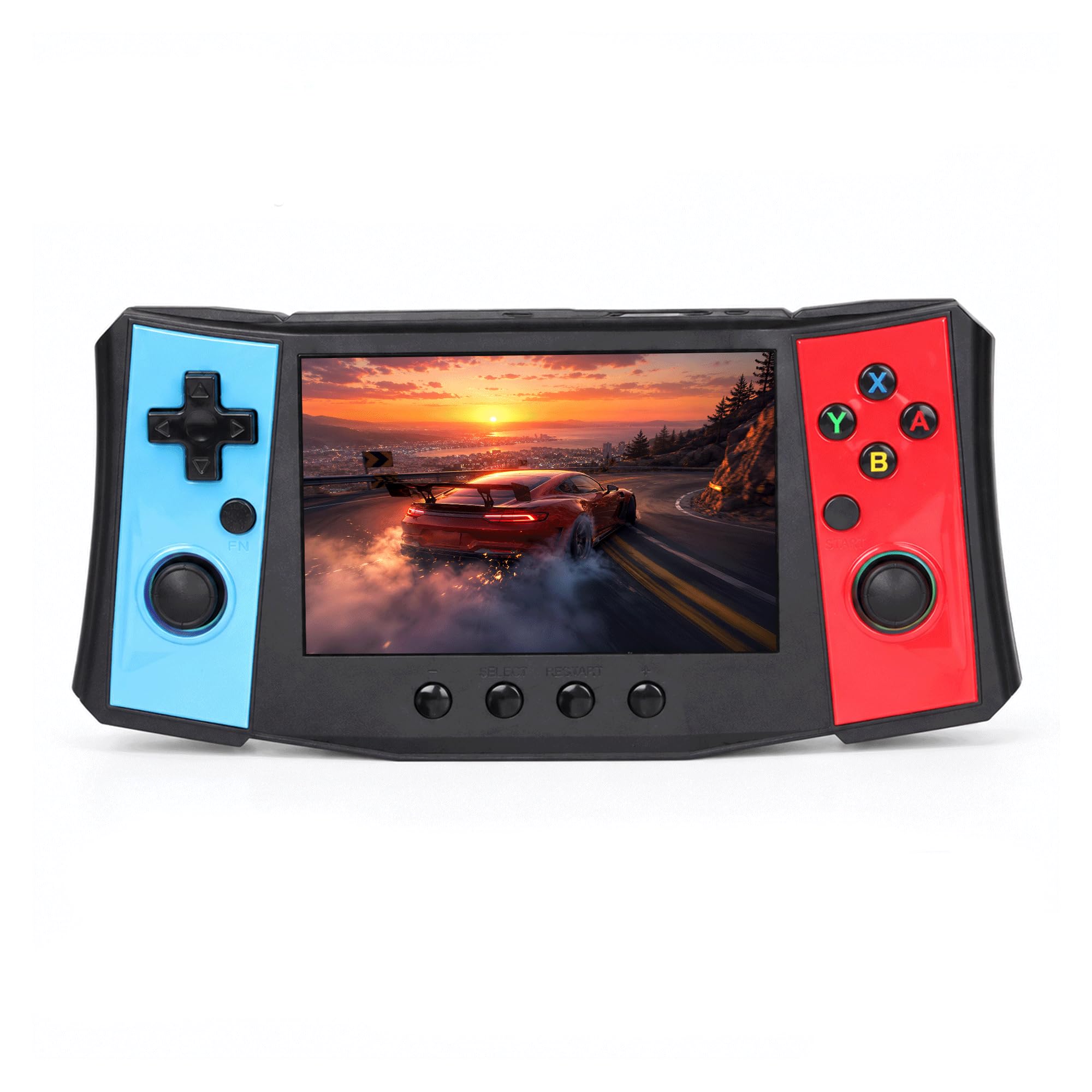 Console di gioco retrò portatile, schermo IPS da 4,5 pollici, sistema di gioco portatile con scheda TF da 256 GB, doppi joystick 3D, anelli luminosi RGB, batteria ricaricabile da 4000 mAh, sistema