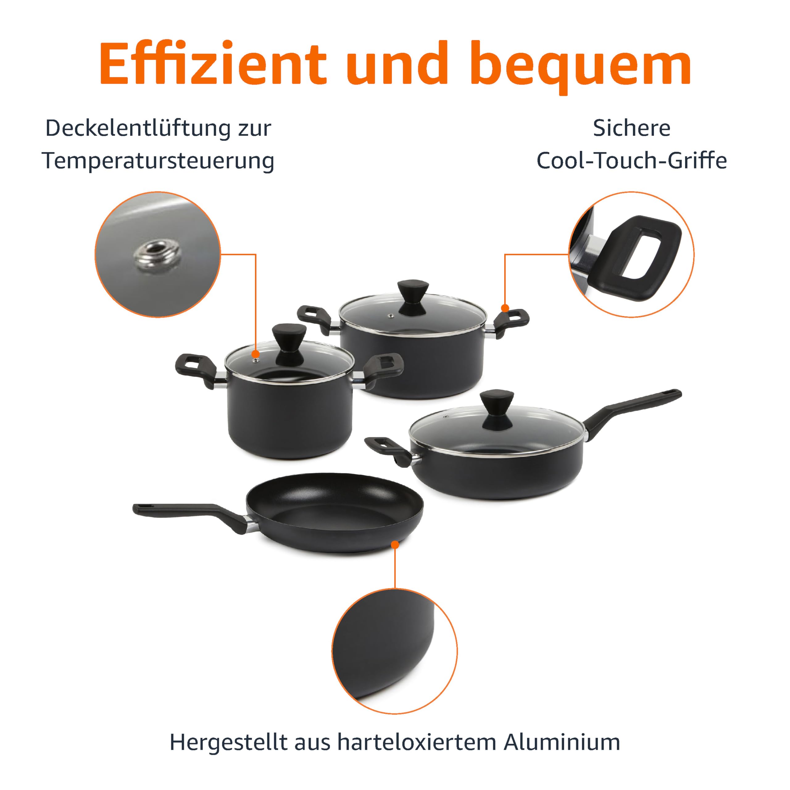 Amazon Basics 10-teilig Harteloxiertes – Bild 2