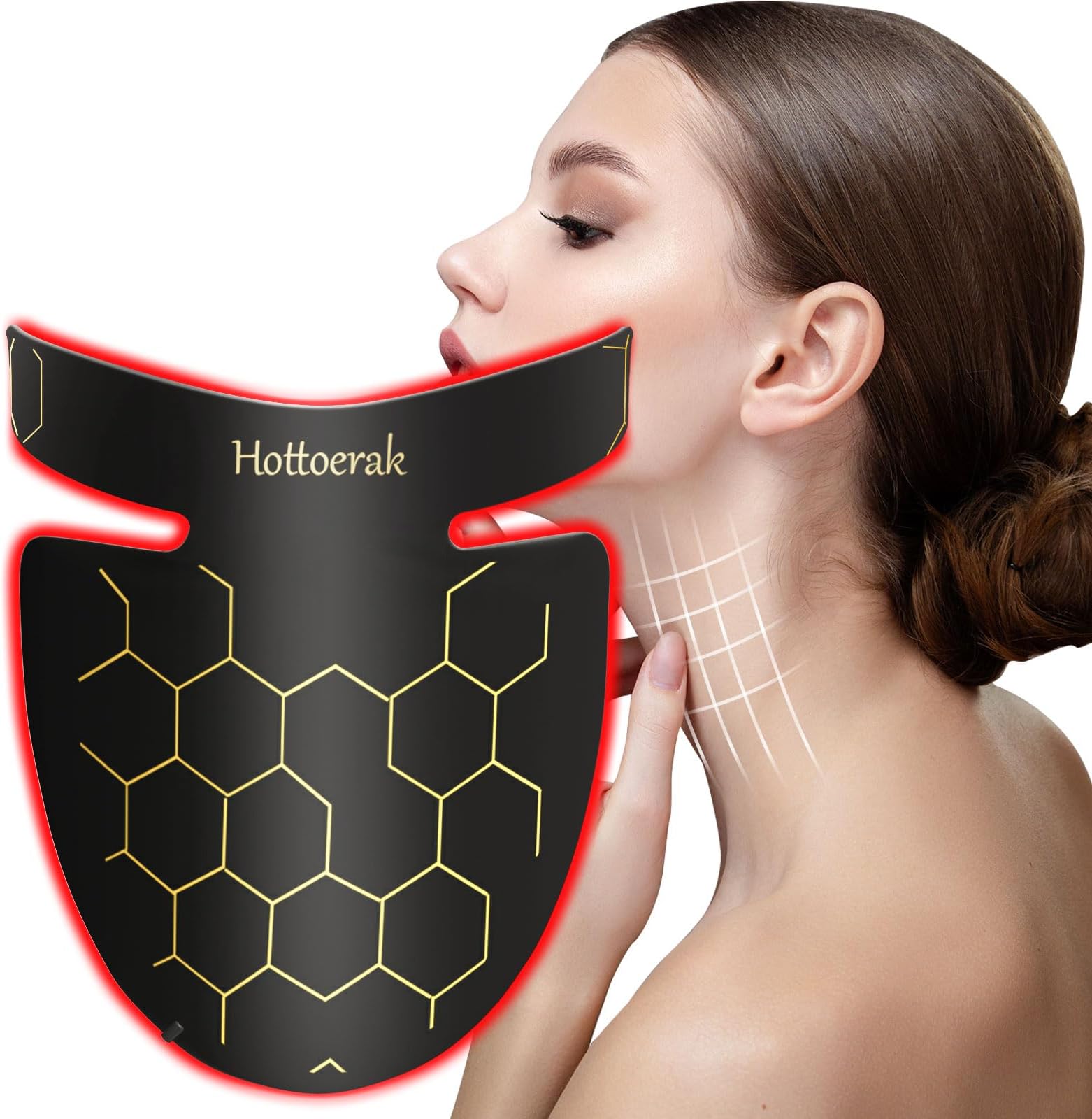 Red Light Therapy for Neck, 660nm Red Light Therapy & 850nm Near Infrared Light Therapy for Neck Decollete Chest Body at Home and Travel (Black)