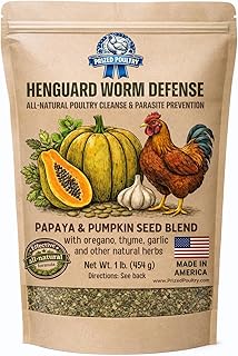 Henguard Worm Defense, All-Natural Poultry Cleanse & Parasite Prevention, Papaya & Pumpkin Seed Blend with Oregano, Thyme, Garlic - All-Natural Herbs (16 oz (1lb))