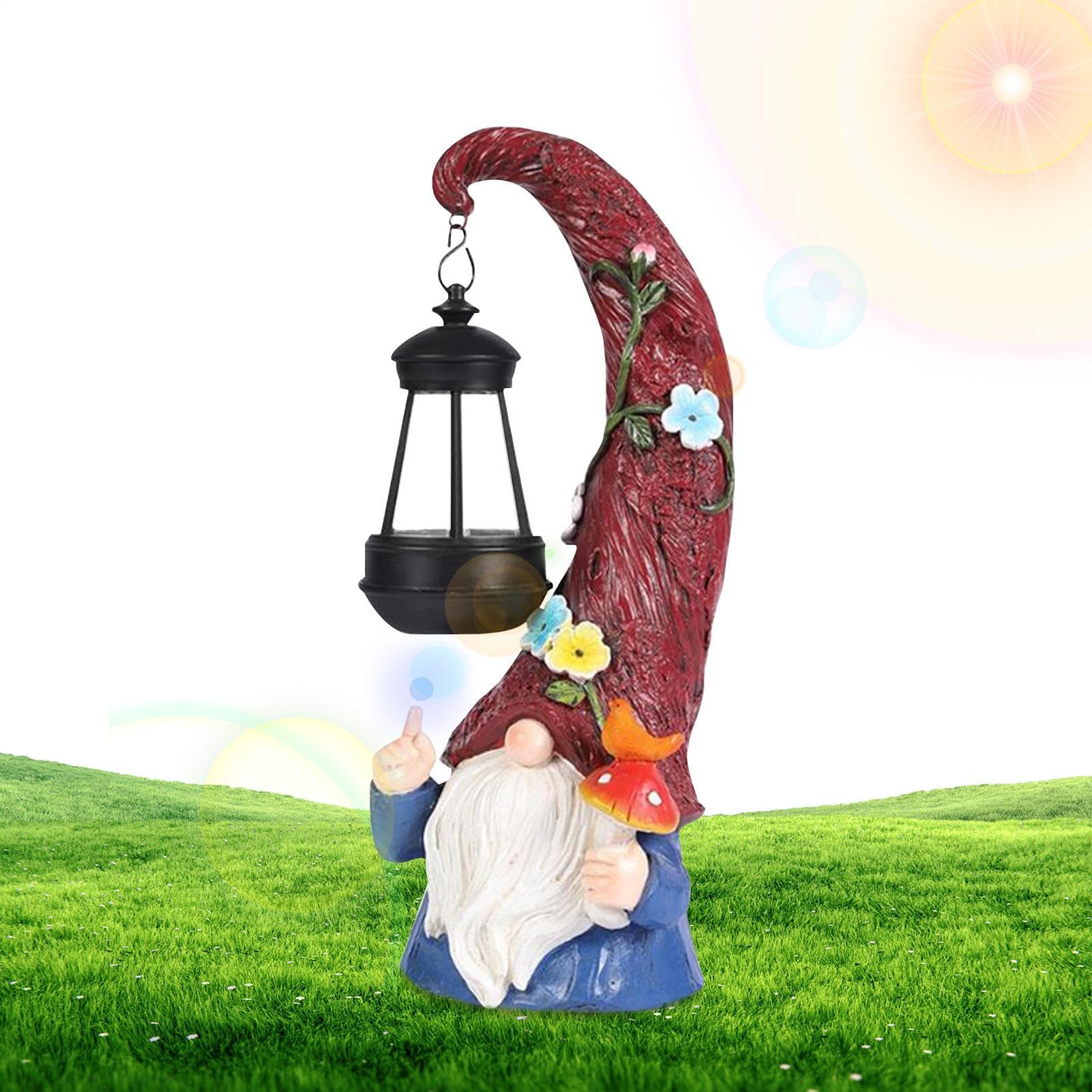 Figurines nains résine solaires avec lumière aux finitions soignées pour sublimer le jardin
