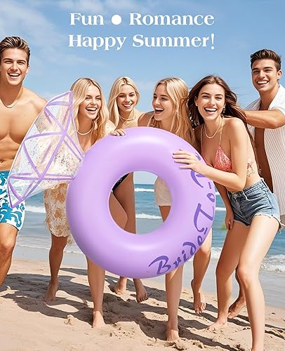 Miniatura 47 de HeySplash Anillos de natación inflables con purpurina, flotador de piscina de verano en forma de flor, flotadores de tubo flotador, juguetes