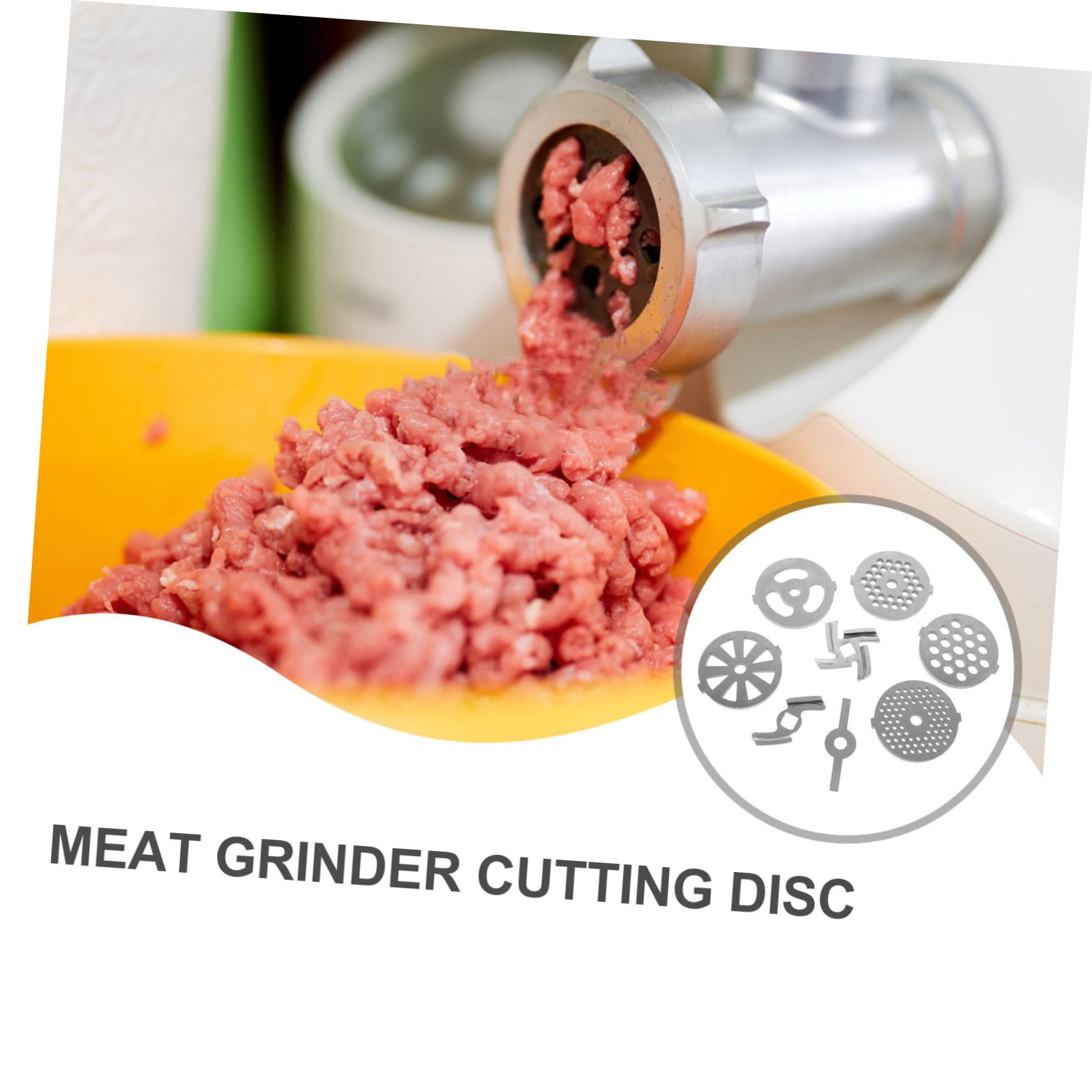 COLLBATH Placas y Cuchillas Orificios para Picadora de Carne Eléctrica de Acero Inoxidable Juego de 8 Piezas para Repuesto, Fáciles de Limpiar y Duraderas
