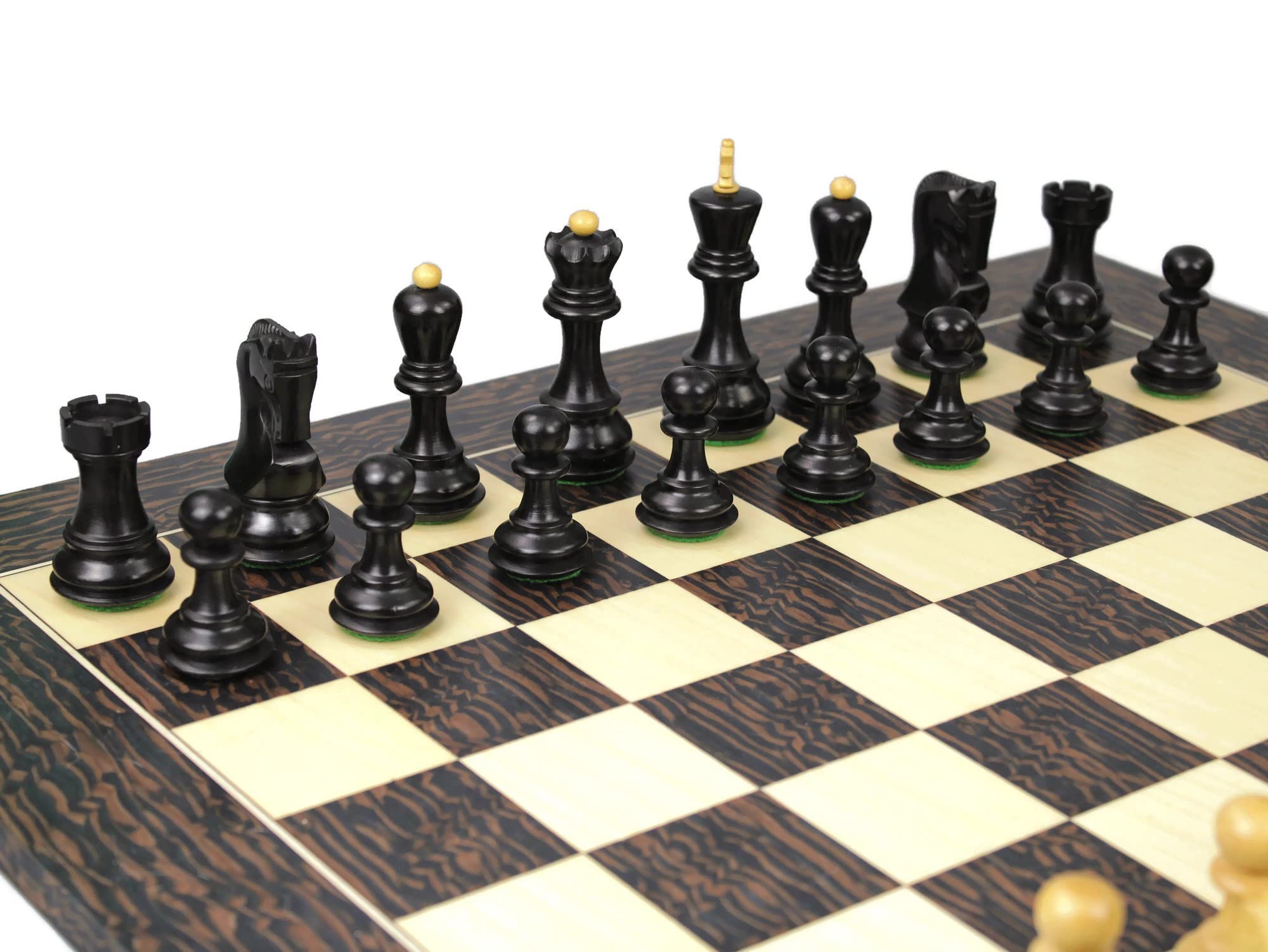 Set di scacchi in legno Tiger Ebony Board 20 pollici ponderato Ebanizzato Zagabria Staunton Pezzi 9,75 pollici