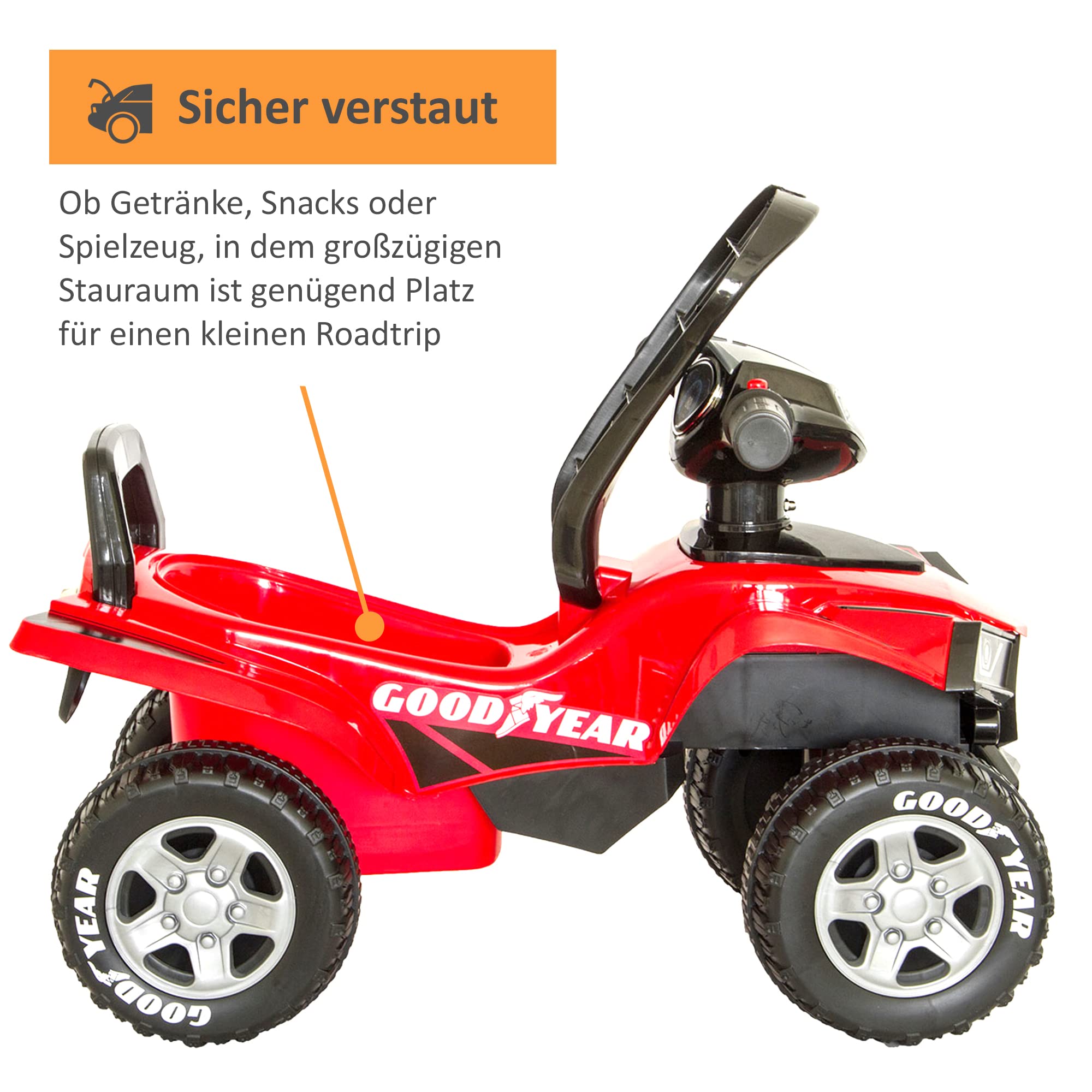 COSTWAY Mercedes-Benz Glijauto, Glijvoertuig Met Opbergruimte Onder De Zitting Schuifwagen Met Claxon En Motorgeluid Voor Kinderen Vanaf 1 Jaar