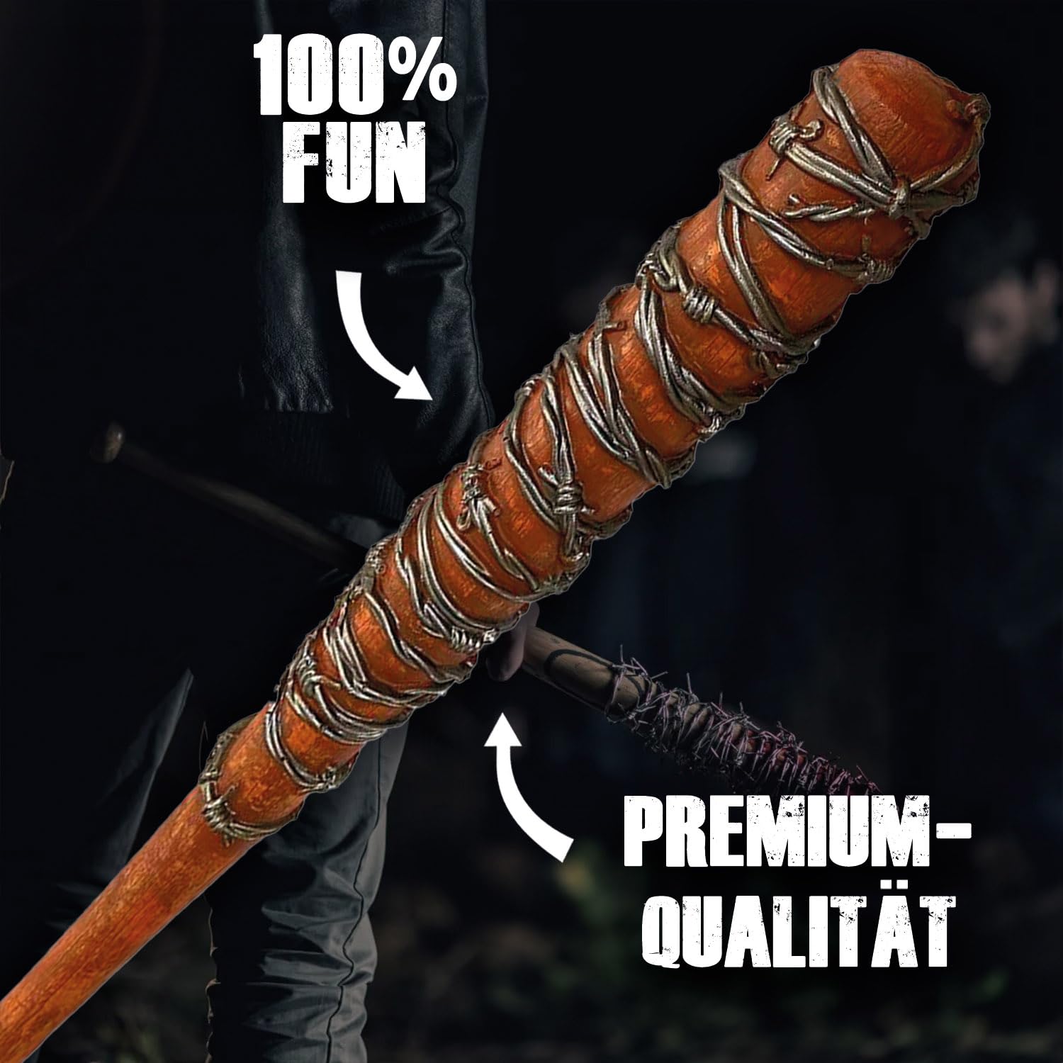 Lucille | Baseballschläger | The Walking Dead | Negan | Serie | Premium-Qualität | Ultra-realistisch und widerstandsfähig | Polystyrol | Horror-Zubehör | Party | Halloween | 100% Spaß | OriginalCup