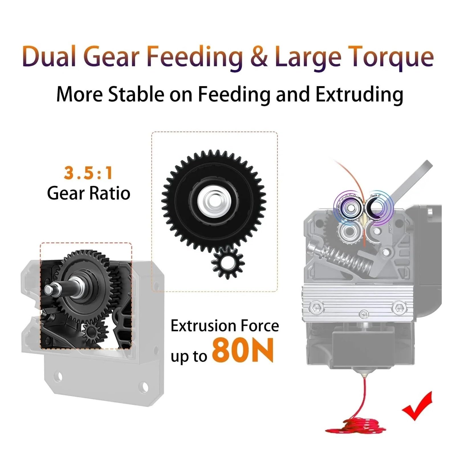 Kit Extrusor Sprite Compatible con Creality 300℃ 260℃ Impresora 3D | Diseño de extrusor único, impresión a alta temperatura, fácil adaptación, pieza de actualización(Extruder Pro)