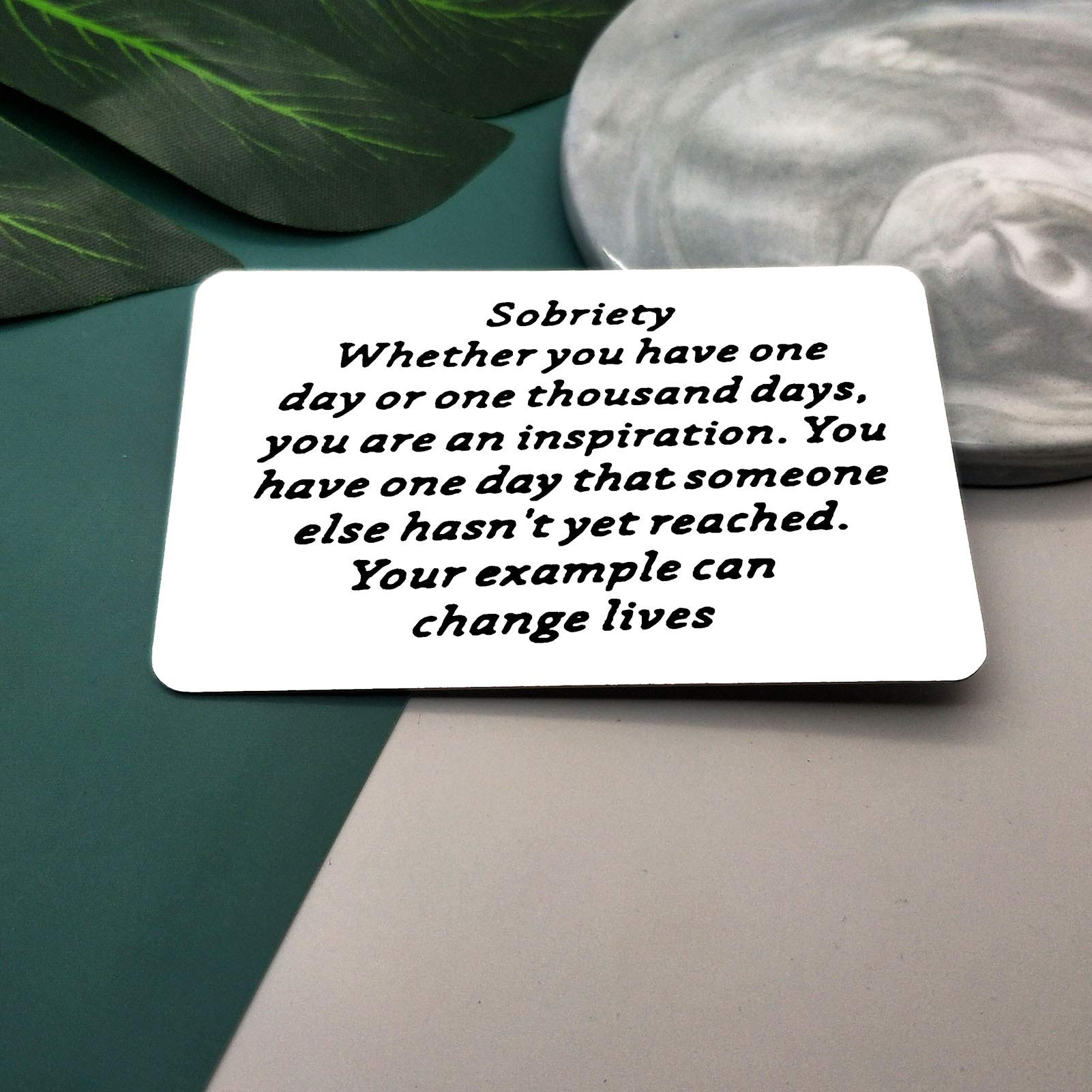 Vadaka Sobriety Gift Card Metal Wallet Insert Card Addiction Recovery Gifts AA Gift Sober Jewelry for Men Women Engraved Wallet Insert Card Inspirational Gifts Christmas Birthday Gift
