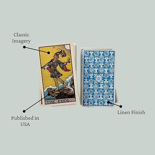 Miniatura 2 de Baraja de tarot clásica de 1909 - Cartas de tarot de reproducción vintage con ilustraciones originales de 1909 - Acabado de lino - Regalo espiritual