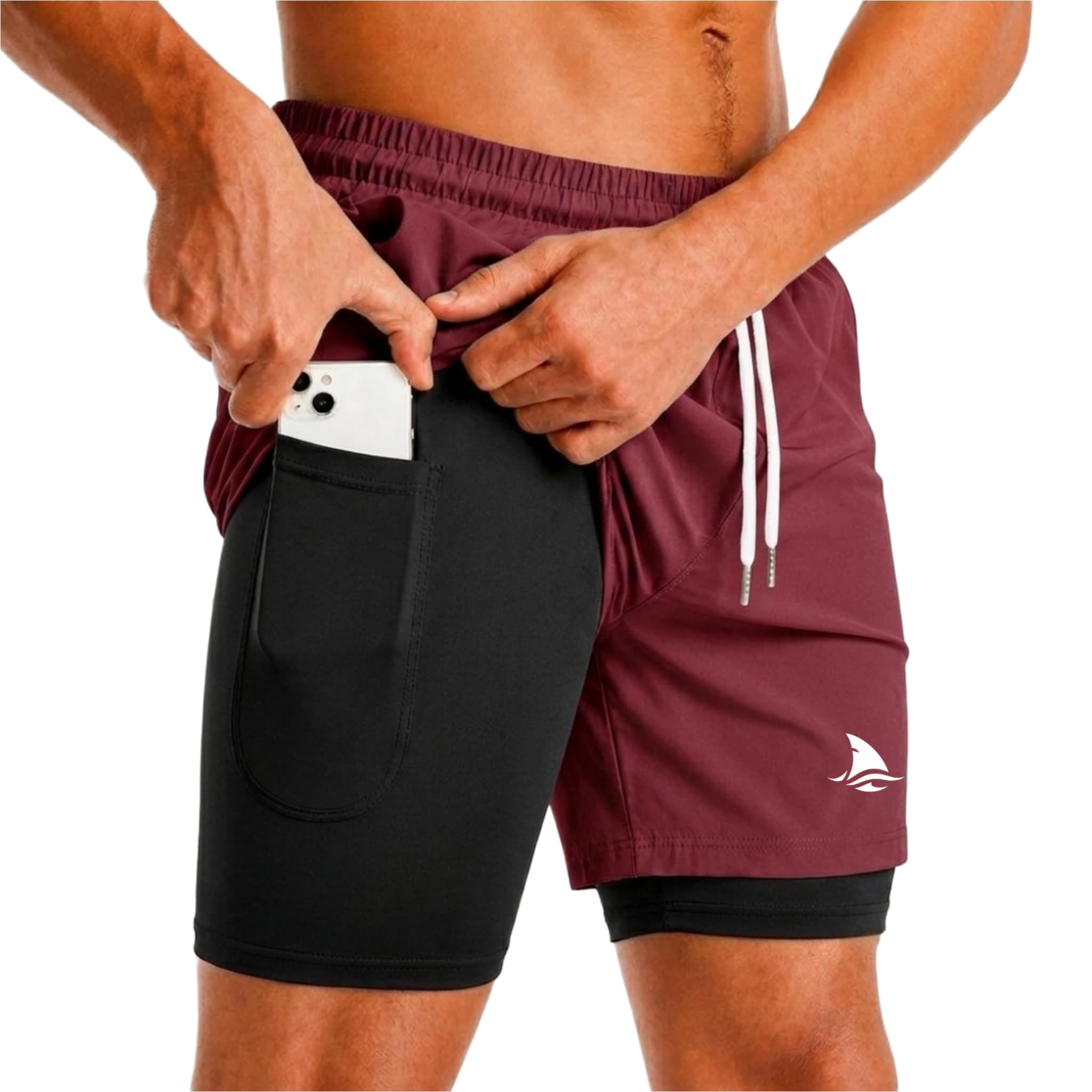 Boldshark Men's 2 in 1 Active Dual Shorts with Inner Tights Layer & Phone Pocket for Running, Gym & Sports Workout-image-7
