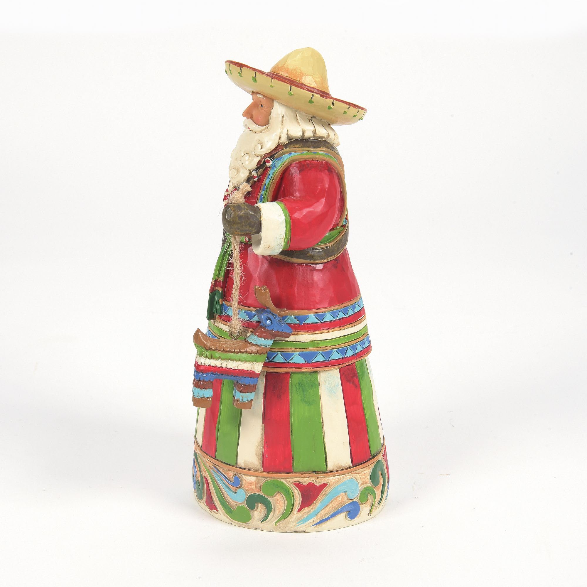 ENESCO Jim Shore Heartwood Creek - Statuetta Messicana in Resina di Babbo Natale, 18,4 cm, 18,4 cm, 19 cm, Multicolore