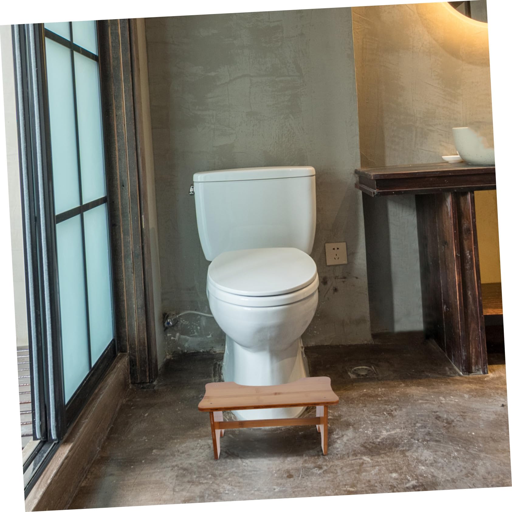 Taburete de Baño de Madera para Inodoro Infantil, Antideslizante