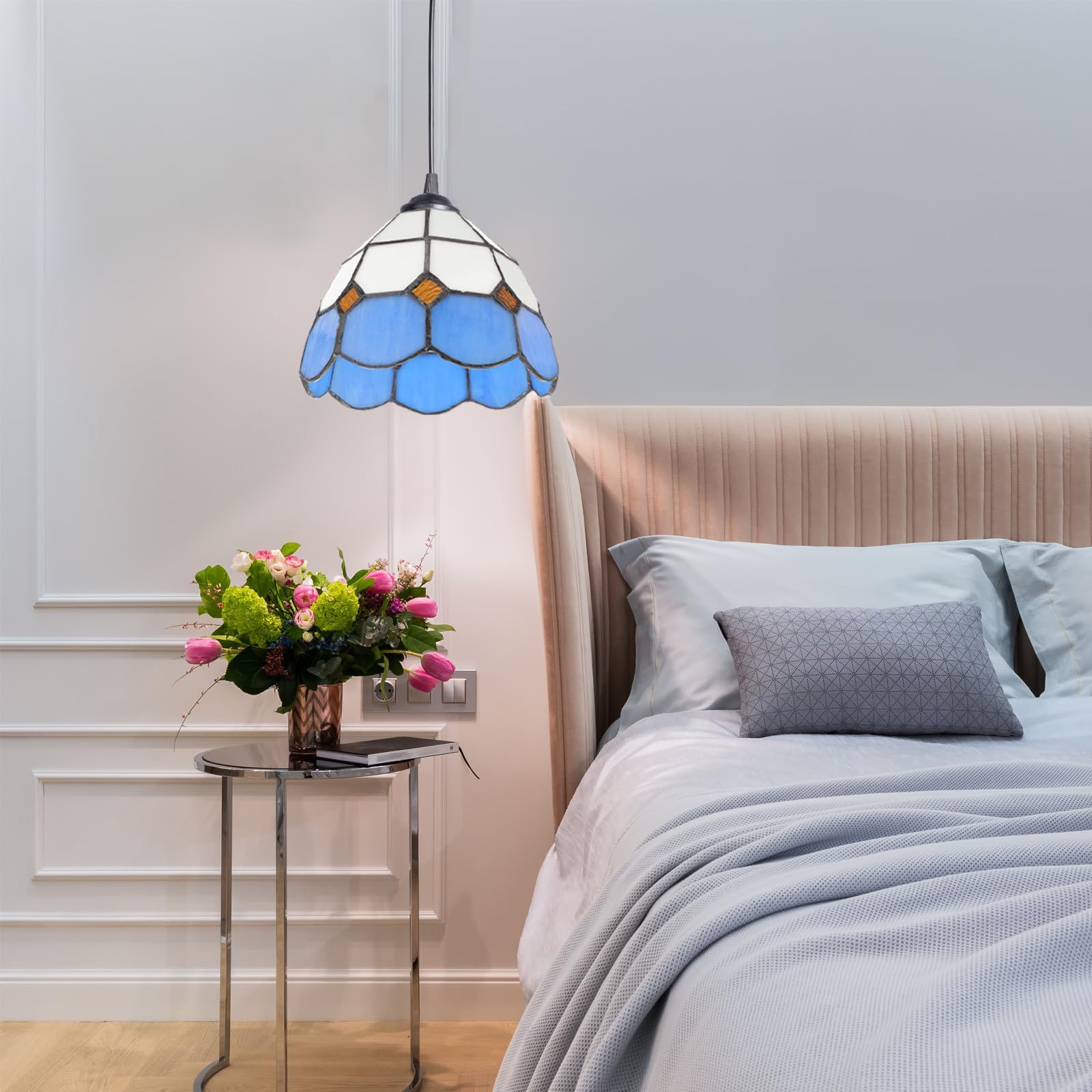 Paralume in Vetro Blu per Lampada da Tavolo, Piccolo, Decorativo