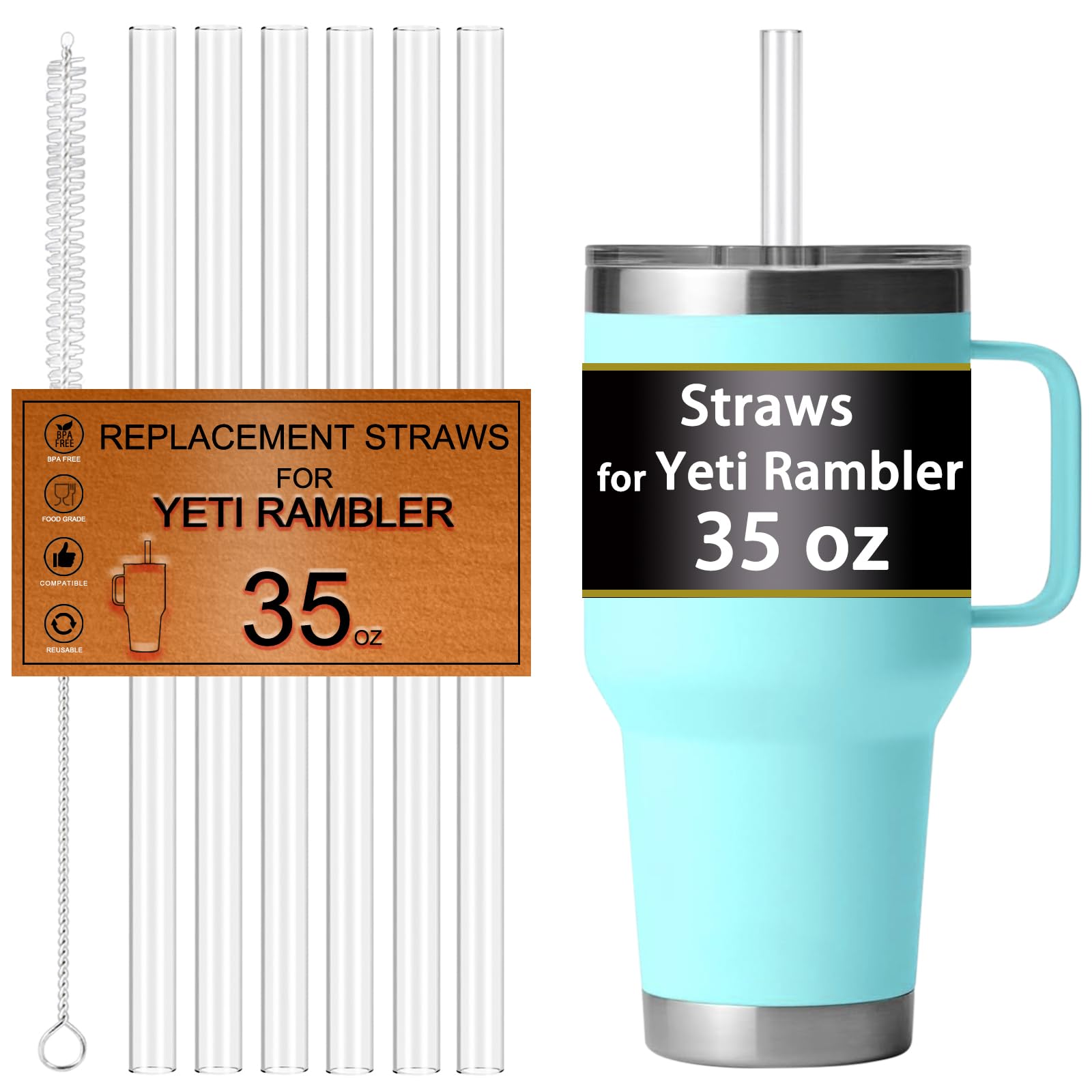 Amazon | Yetiカップ35オンス用ストロー、Yeti Rambler 35オンス
