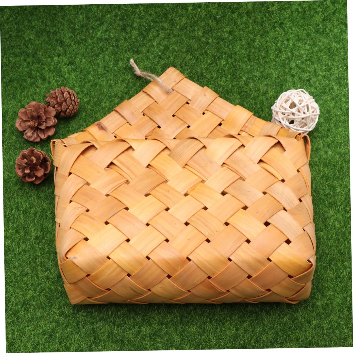 Cabilock 3pezzi Cesta Legno Intrecciata Per Biancheria e Oggetti Vari Portaoggetti Decorativo Per Casa Per Giocattoli Libri e Accessori