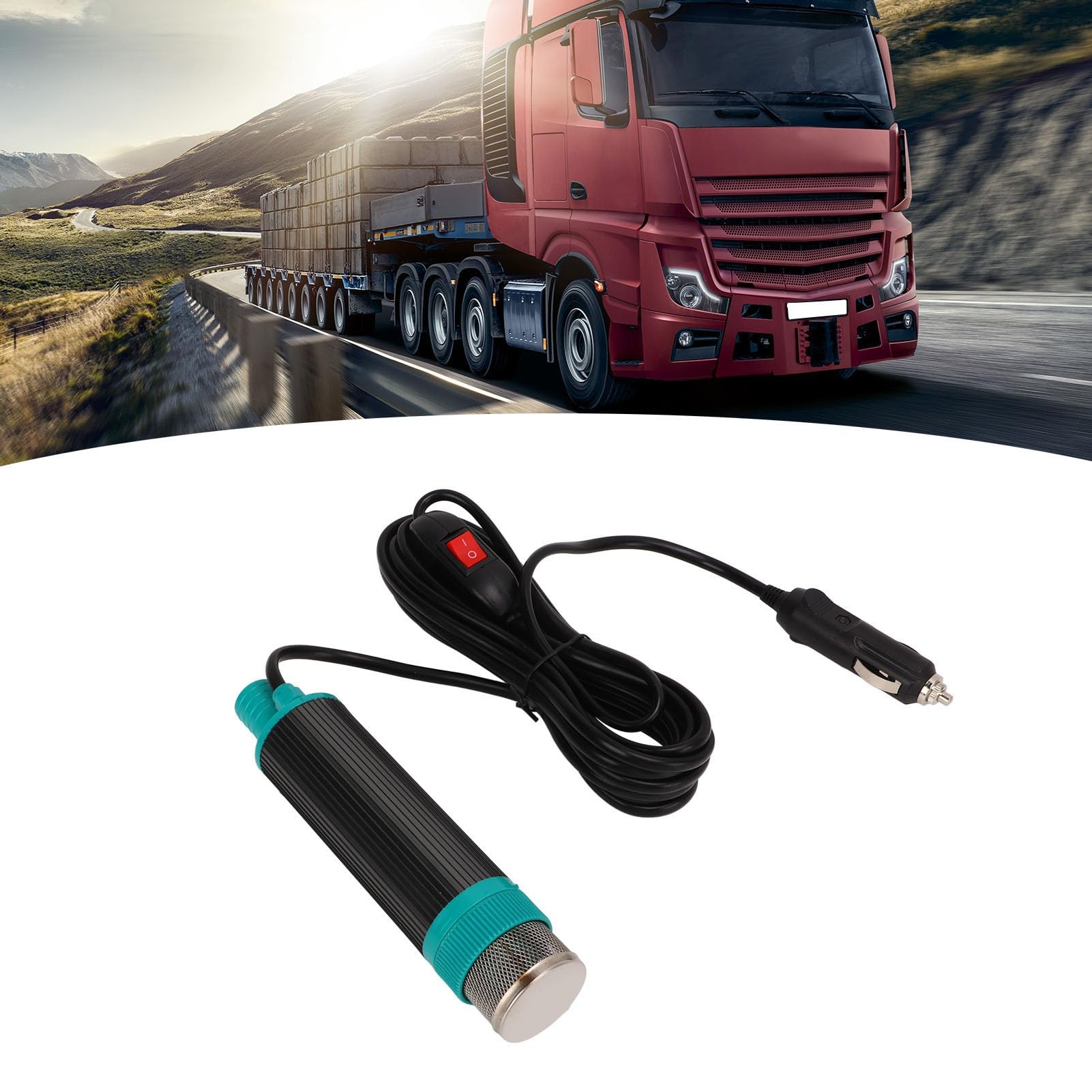Aramox 12V Pompa Elettrica Portatile per Estrattore di Acqua e Olio con Cavo 5 M Pompa di Trasferimento del Carburante per Acqua e Carburante Cherosene per Rimorchio